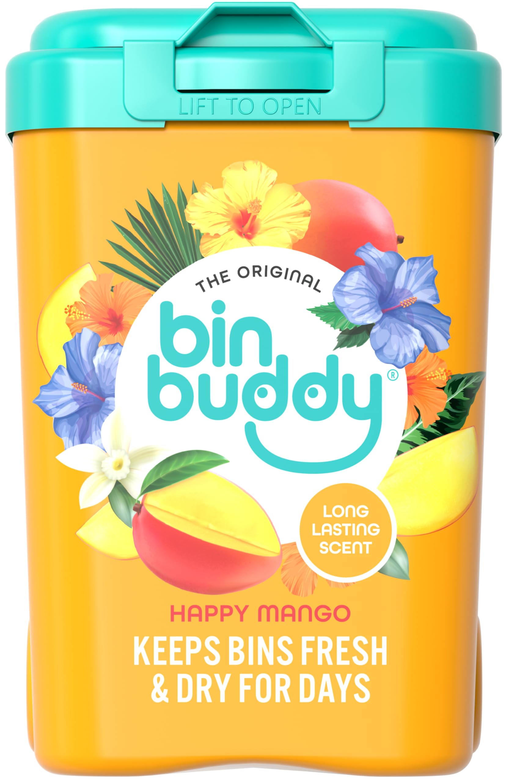 Bin Buddy Happy Mango Bin Freshener Powder 450g – Tropical Scent Deodorizer for Kitchen, Bathroom, Food Waste & Wheelie Bins