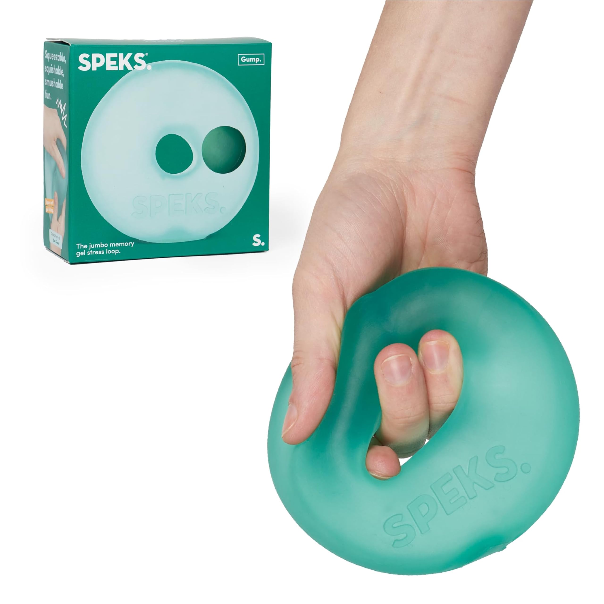 Speks Gump Jumbo Loop Gel-Filled Stress Ball - Ultra-Squishy Fidget Toy | Teal | Large 1 Loop