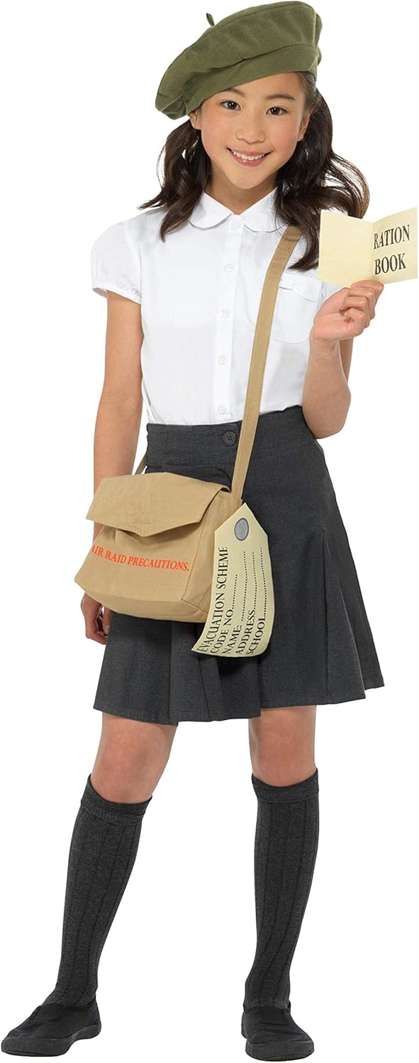 Smiffys Evacuee Instant Kit - Brown with Hat, Bag & Ration Book 3