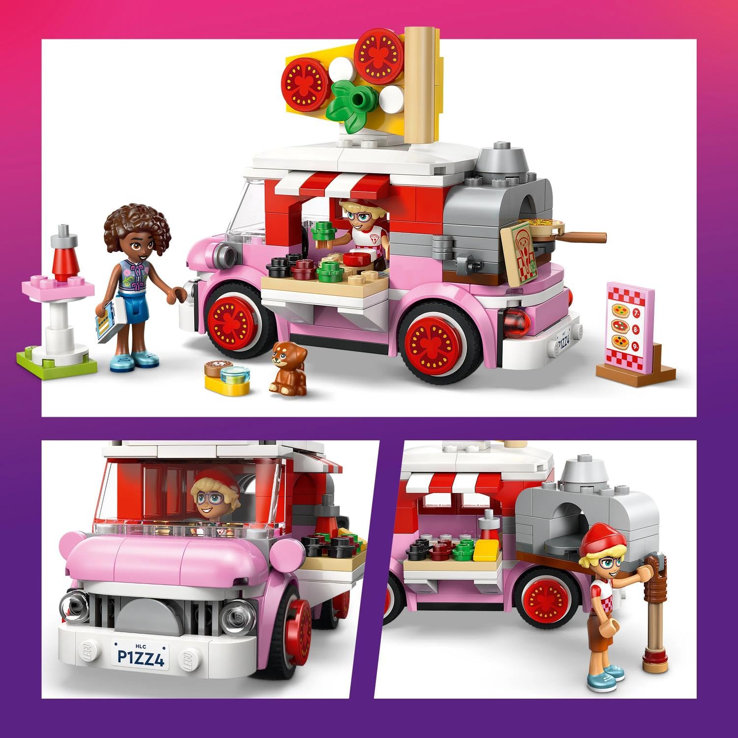 LEGO Friends Pizza Truck Toy Set 42694 | Role-Play w/ 2 Mini Dolls & Puppy | Ages 6+