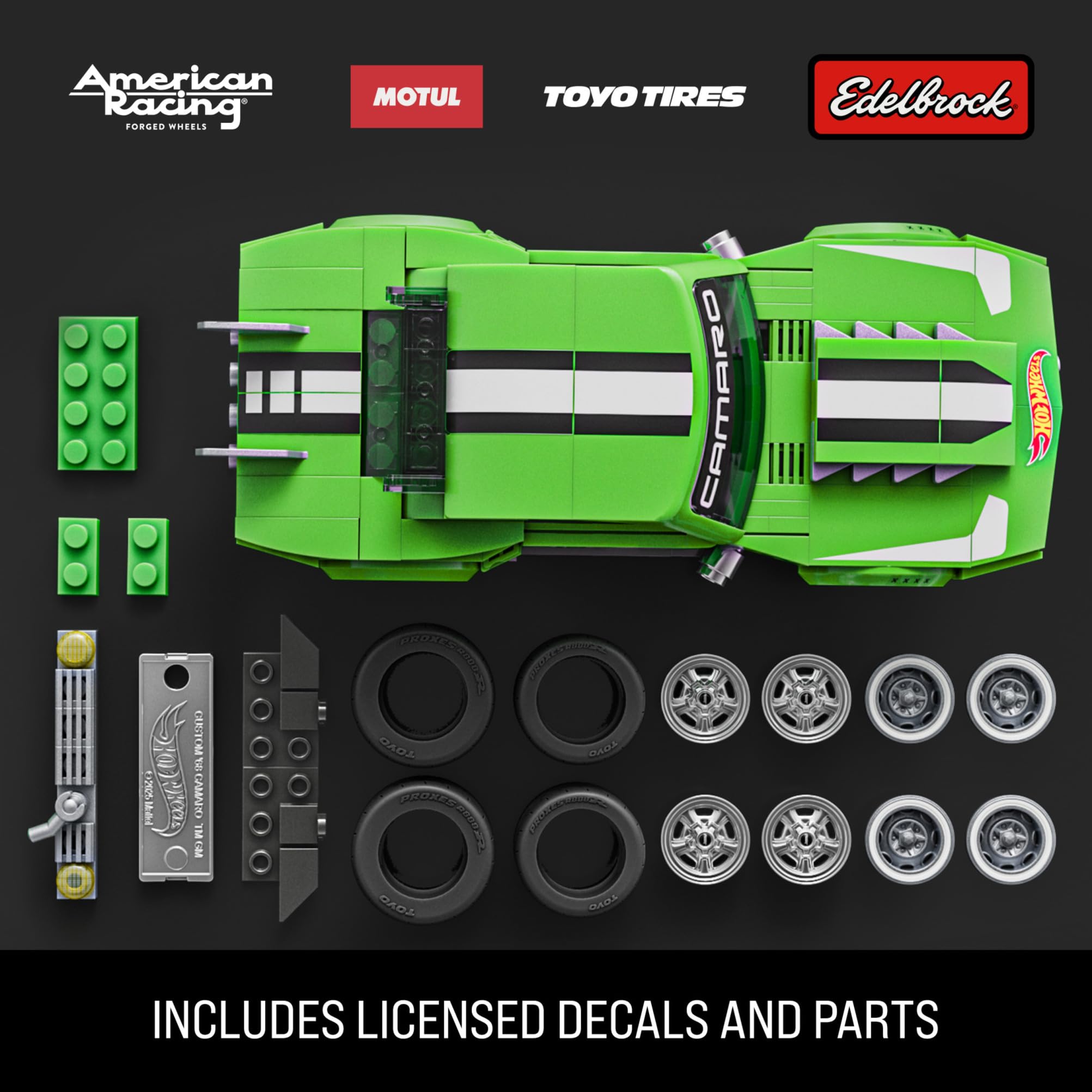 Mattel Brick Shop Hot Wheels Speed Series Building Set - Custom ’68 Camaro (290 Pieces, Ages 10+)