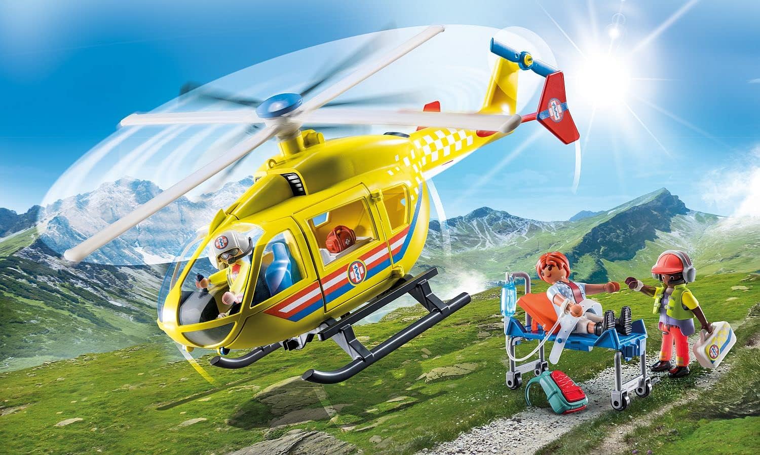 Playmobil 71203 City Life Medical Helicopter - Rescue Vehicle Playset for Kids 4+ 4