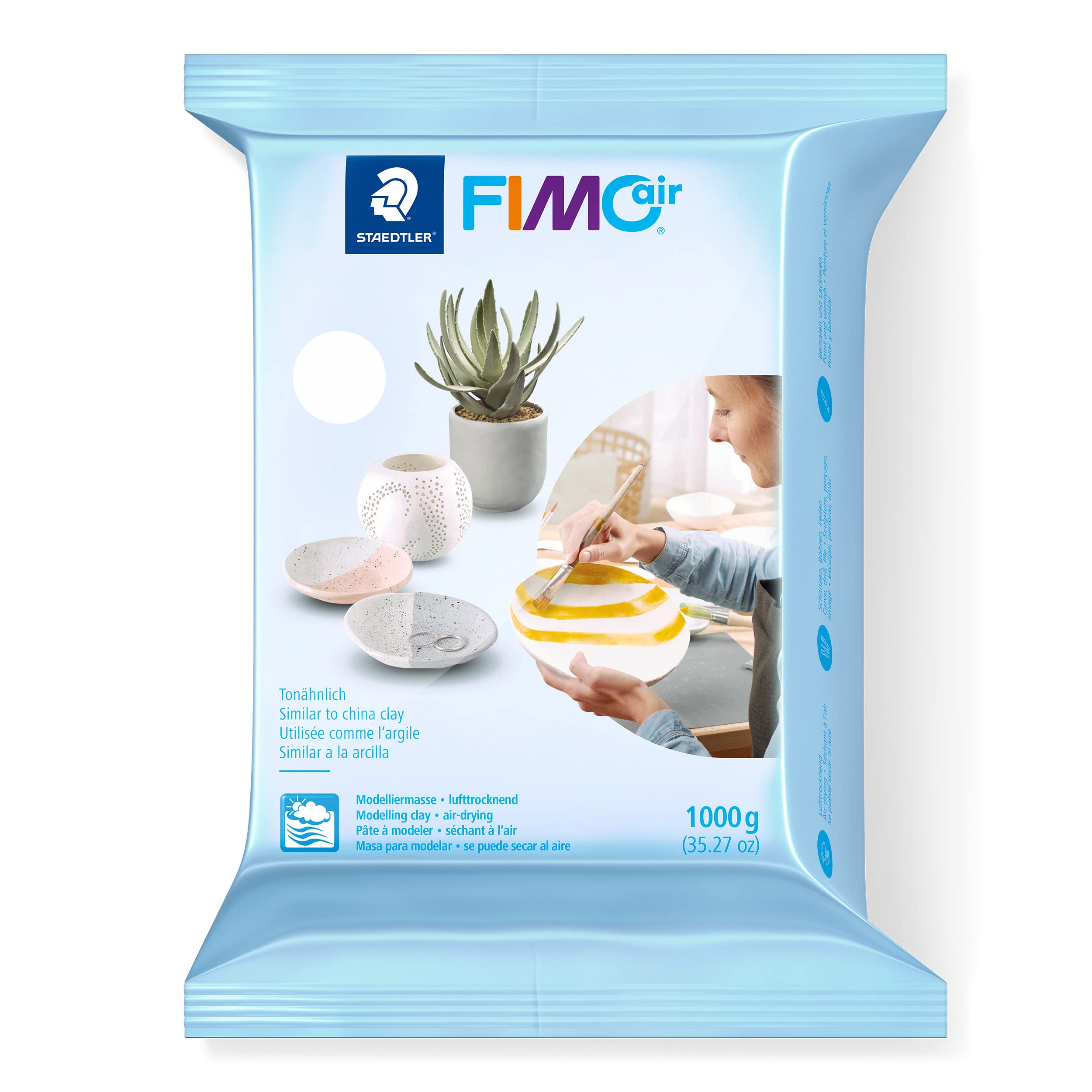 STAEDTLER FIMO Air Basic - Air-Drying Modelling Clay | 1 kg White | Kid Age Range