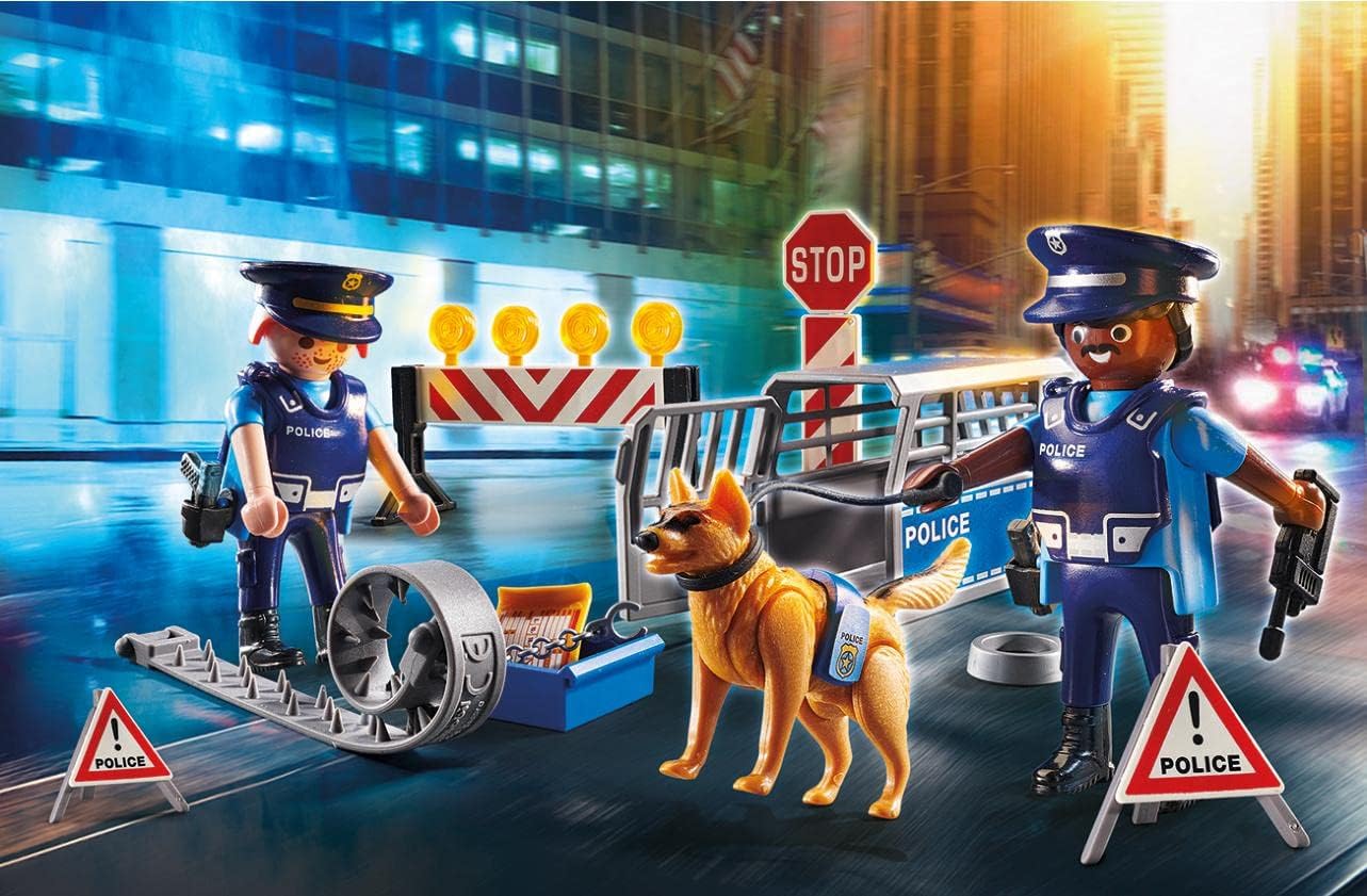 Playmobil 6878 City Action Police Roadblock Playset for Kids 5+ 5