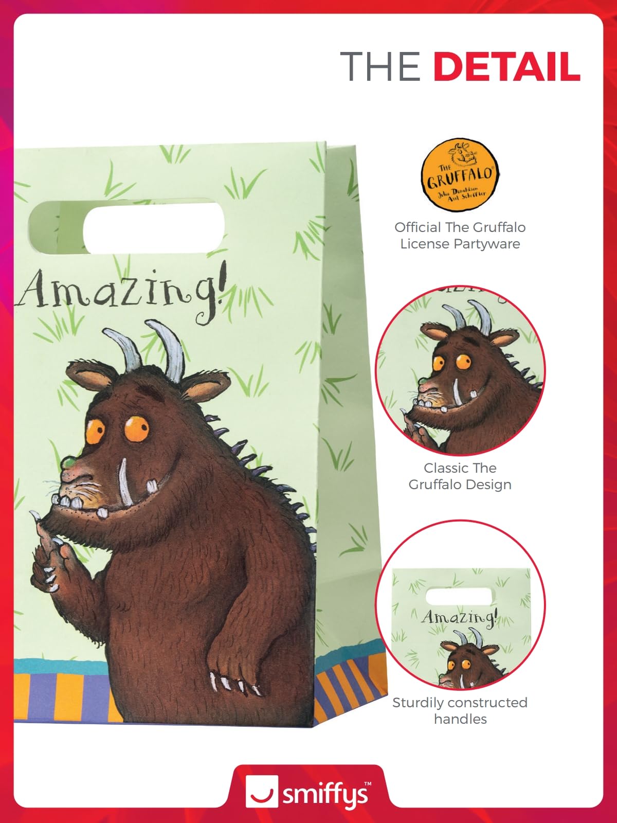 Smiffys The Gruffalo Tableware Party Platters x4 - 30.5 cm, Officially Licensed 6
