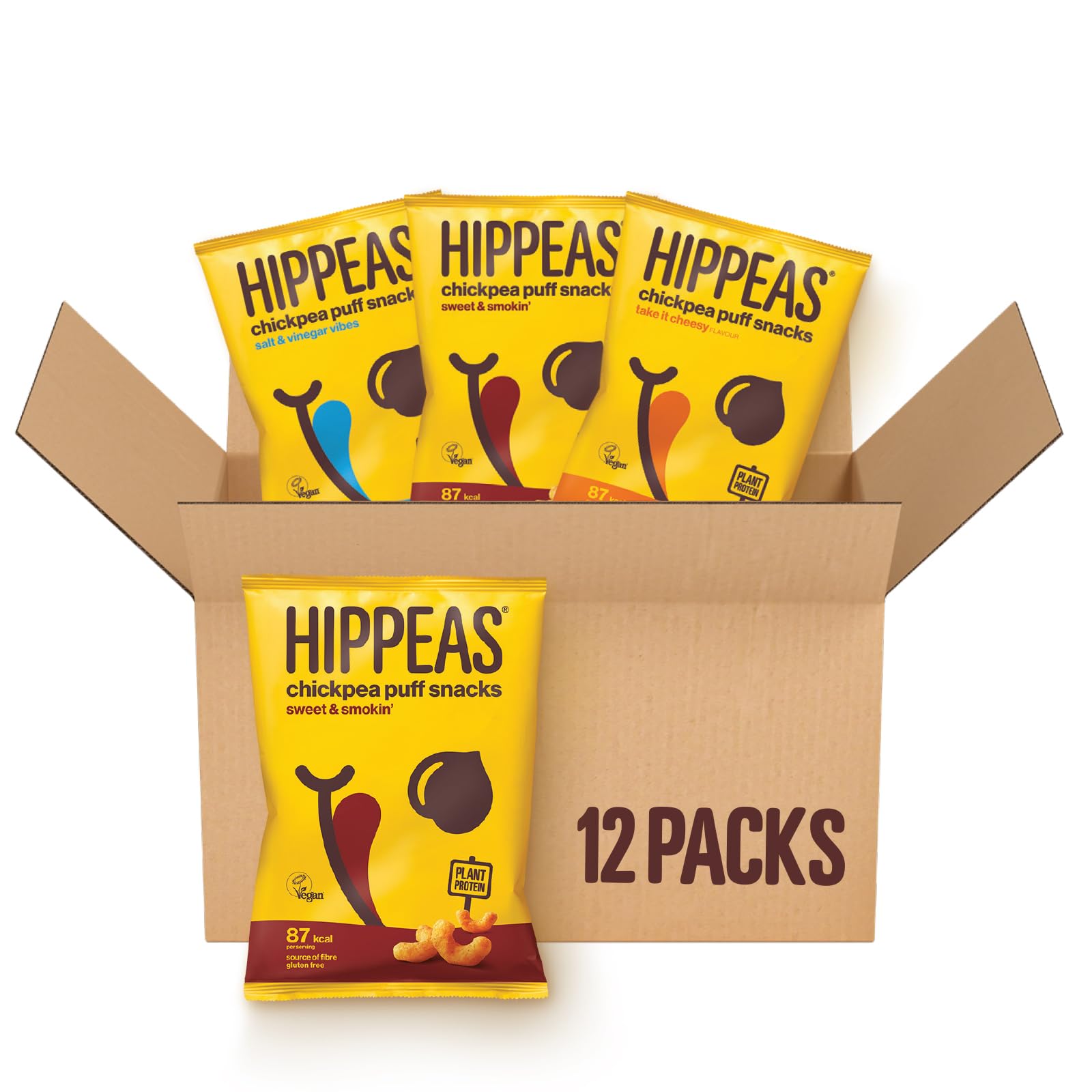 Hippeas Variety Pack Chickpea Puff Vegan Crisps | 12 x 22g | Gluten Free, Dairy Free, Low Calorie Snacks