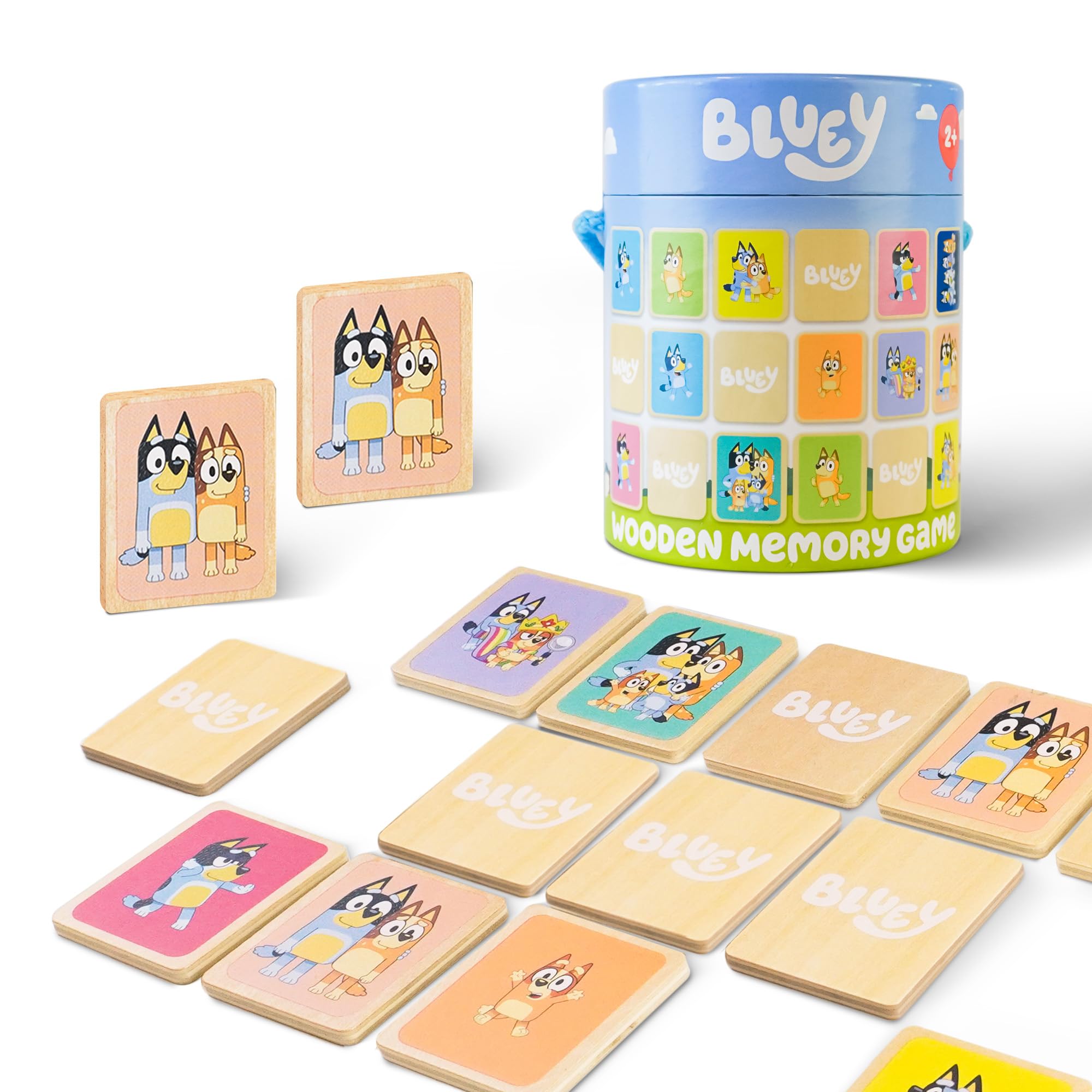Bluey Wooden Memory Game for Kids Ages 2+ - Matching & Pairing Card Game | Durable Wood 1