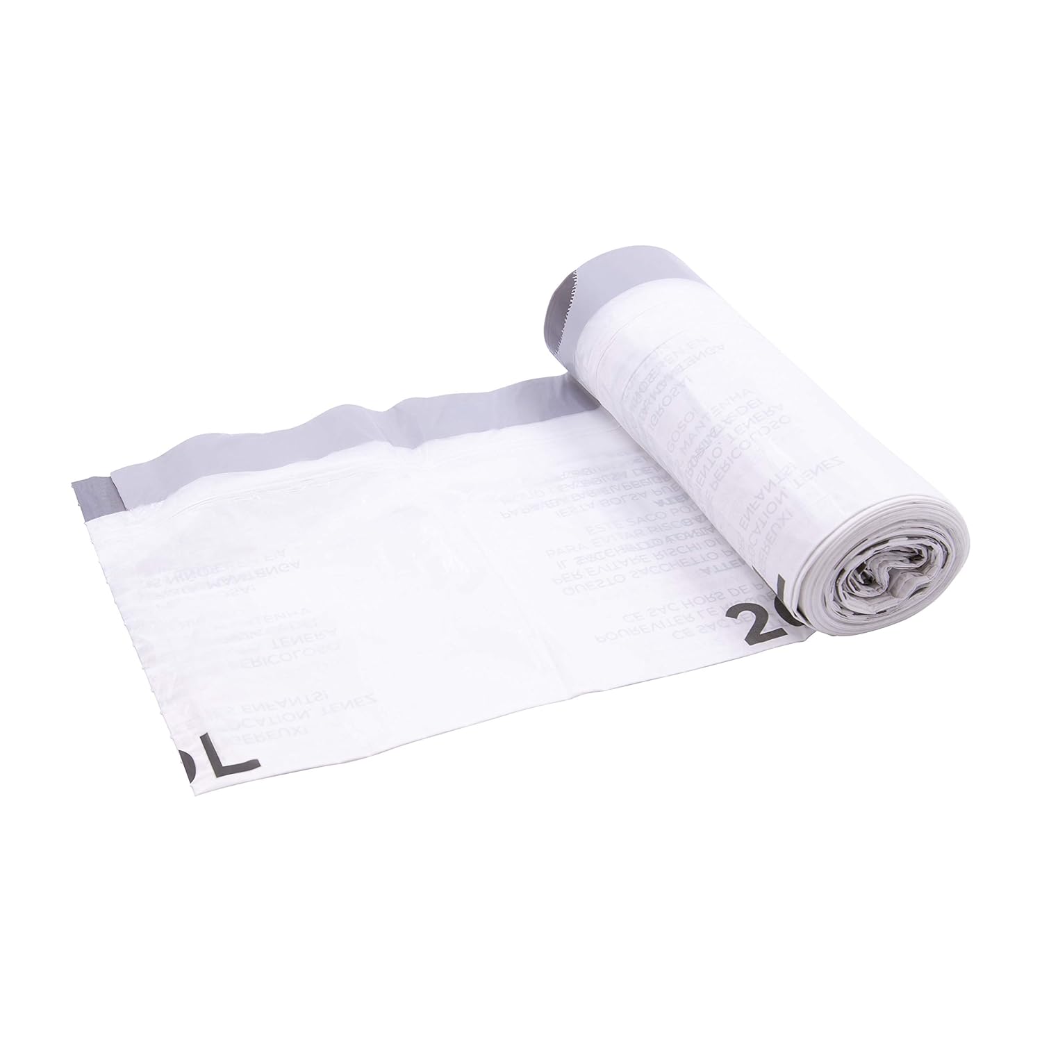 BLACK+DECKER Drawstring Bin Liners 40L, 20 Pack, White 4