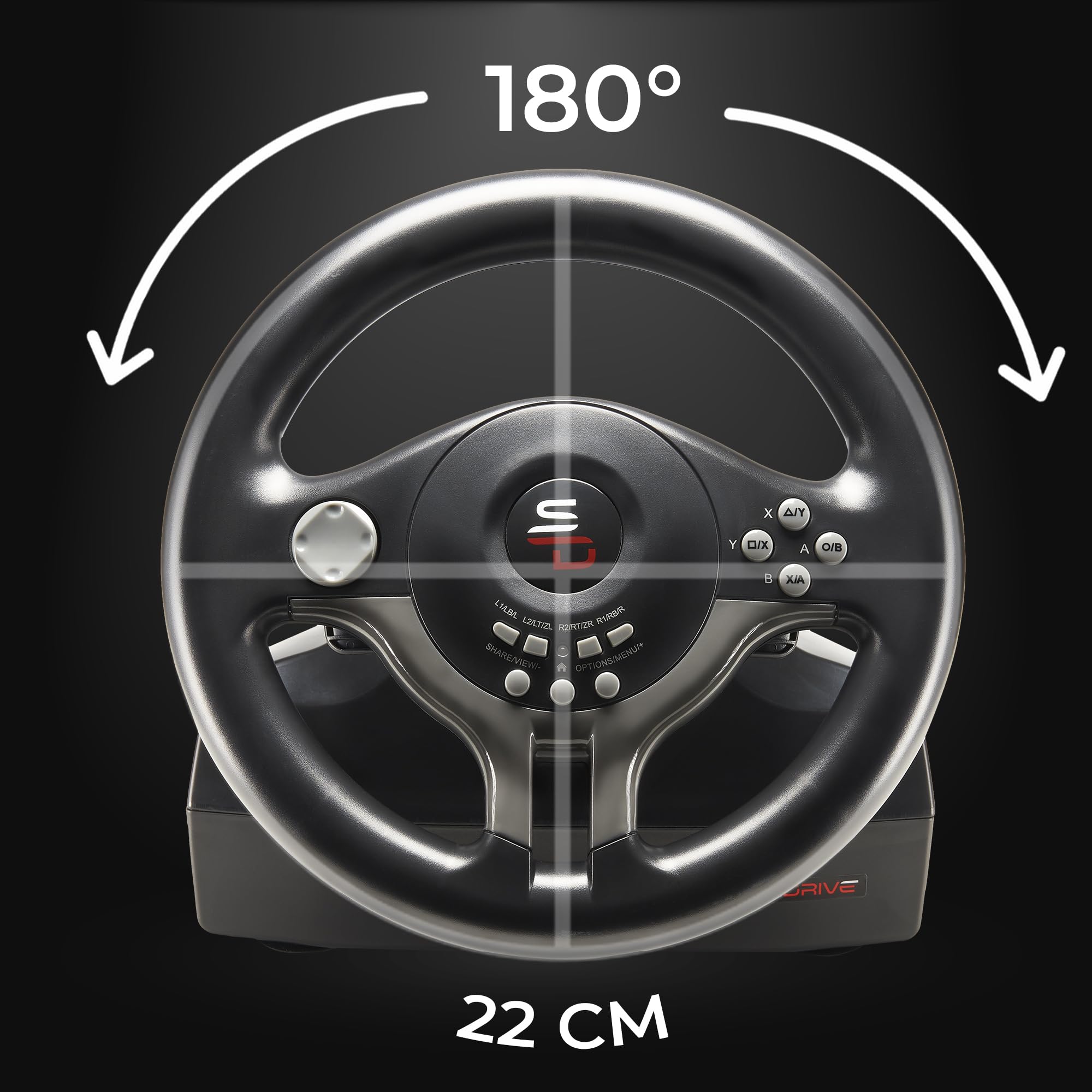 SV200 Racing Steering Wheel with Pedals and Shift Paddles for Nintendo Switch, PS4, Xbox One, PC 10