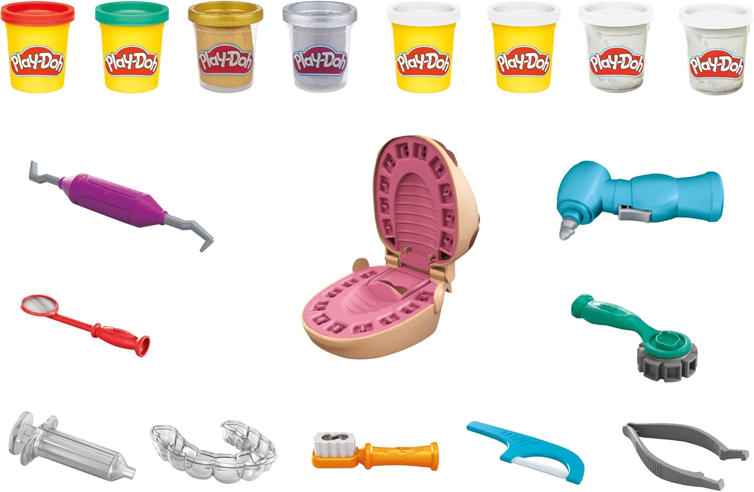 Play-Doh Drill 'n Fill Dentist - Pretend Play Dental Set for Kids 3+ 4