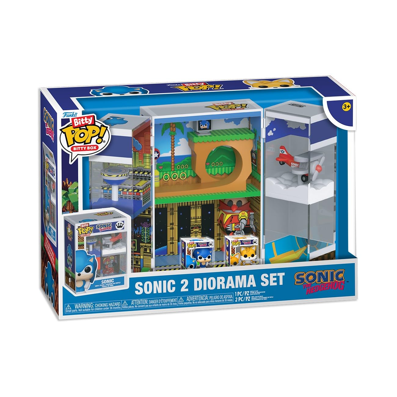 Funko Bitty Boxes Sonic the Hedgehog 2 Diorama Set with Sonic with Emerald & Tails Miniature Figures 1
