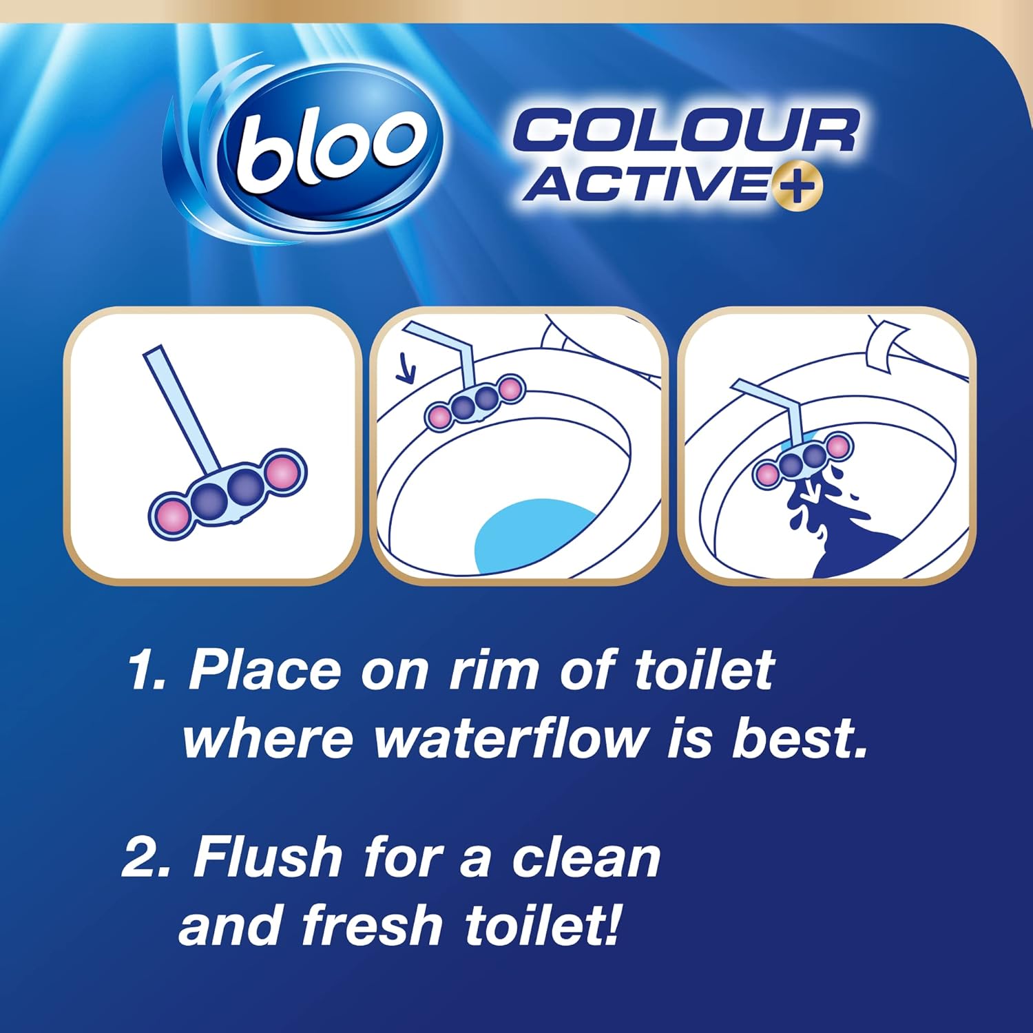 Bloo - Colour Active Fresh Flowers Toilet Rim Block 50g