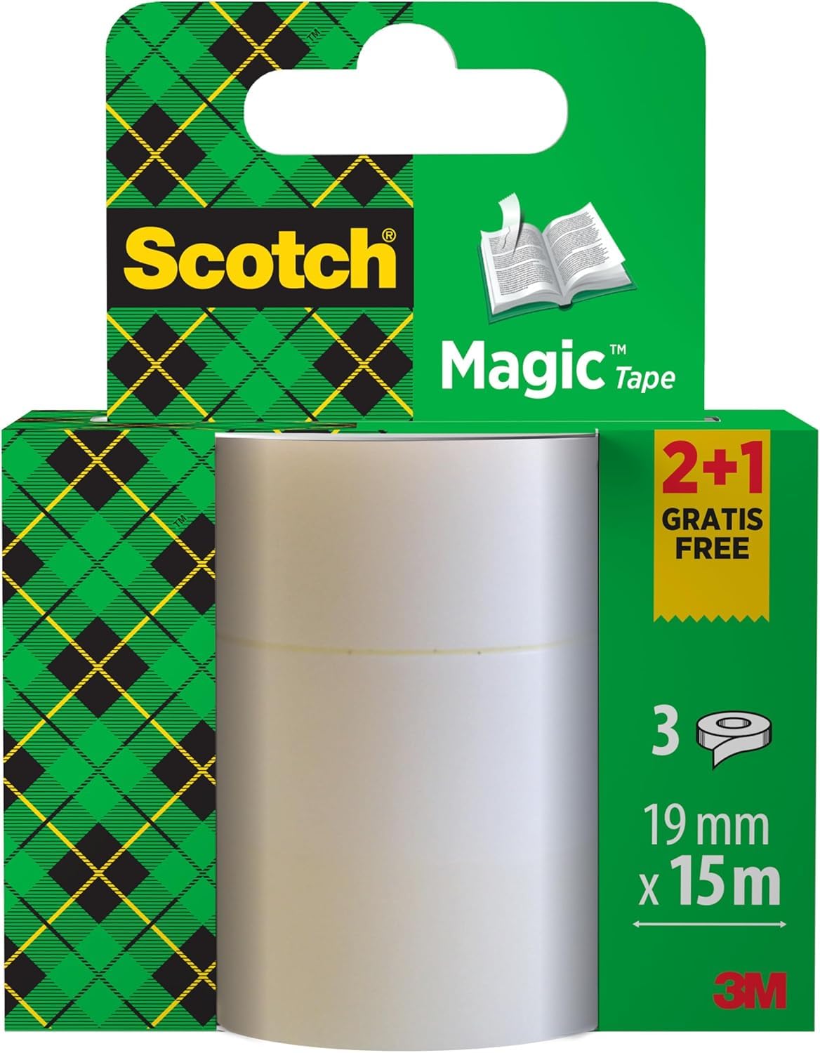 Scotch Magic Tape - Promo Pack (2 Rolls + 1 FREE) | 19 mm x 15 m | Invisible Finish 1