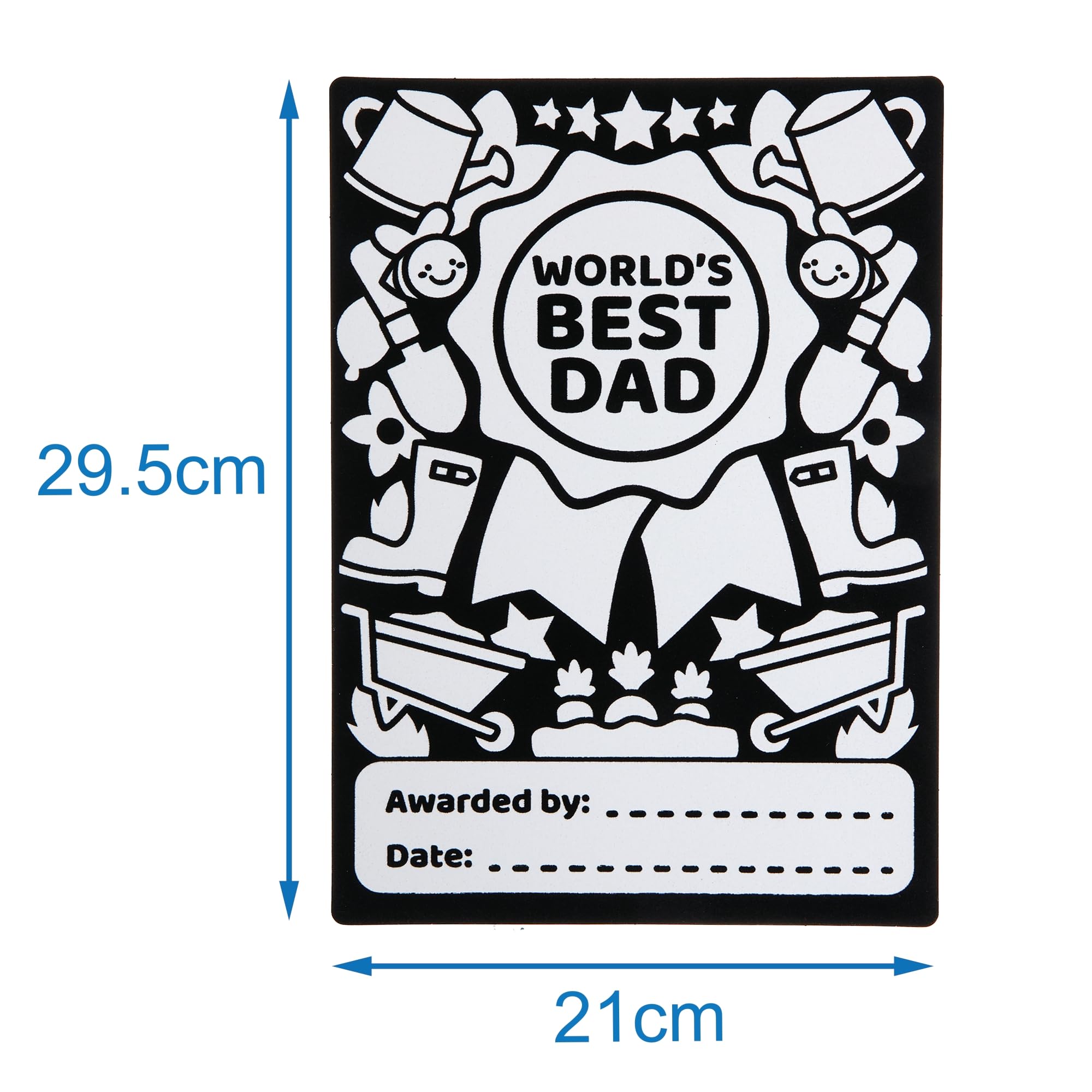 Baker Ross FN491 Father's Day Colour-in Fuzzy Art Certificates - Pack of 6 | Mess-Free Coloring 3