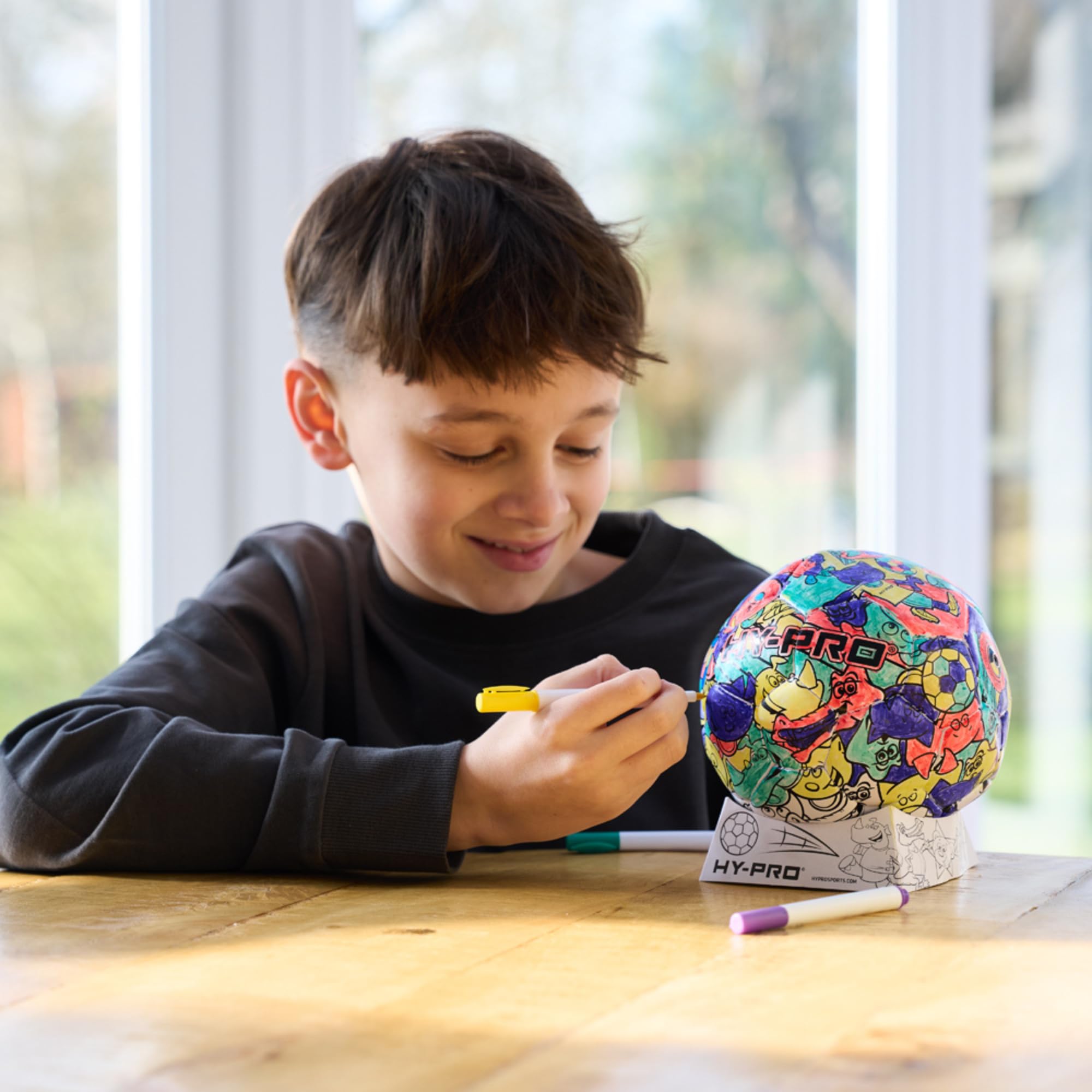 Hy-Pro Doodlekick Colour In Football with Pump - Size 2 Creative Soccer Ball 4