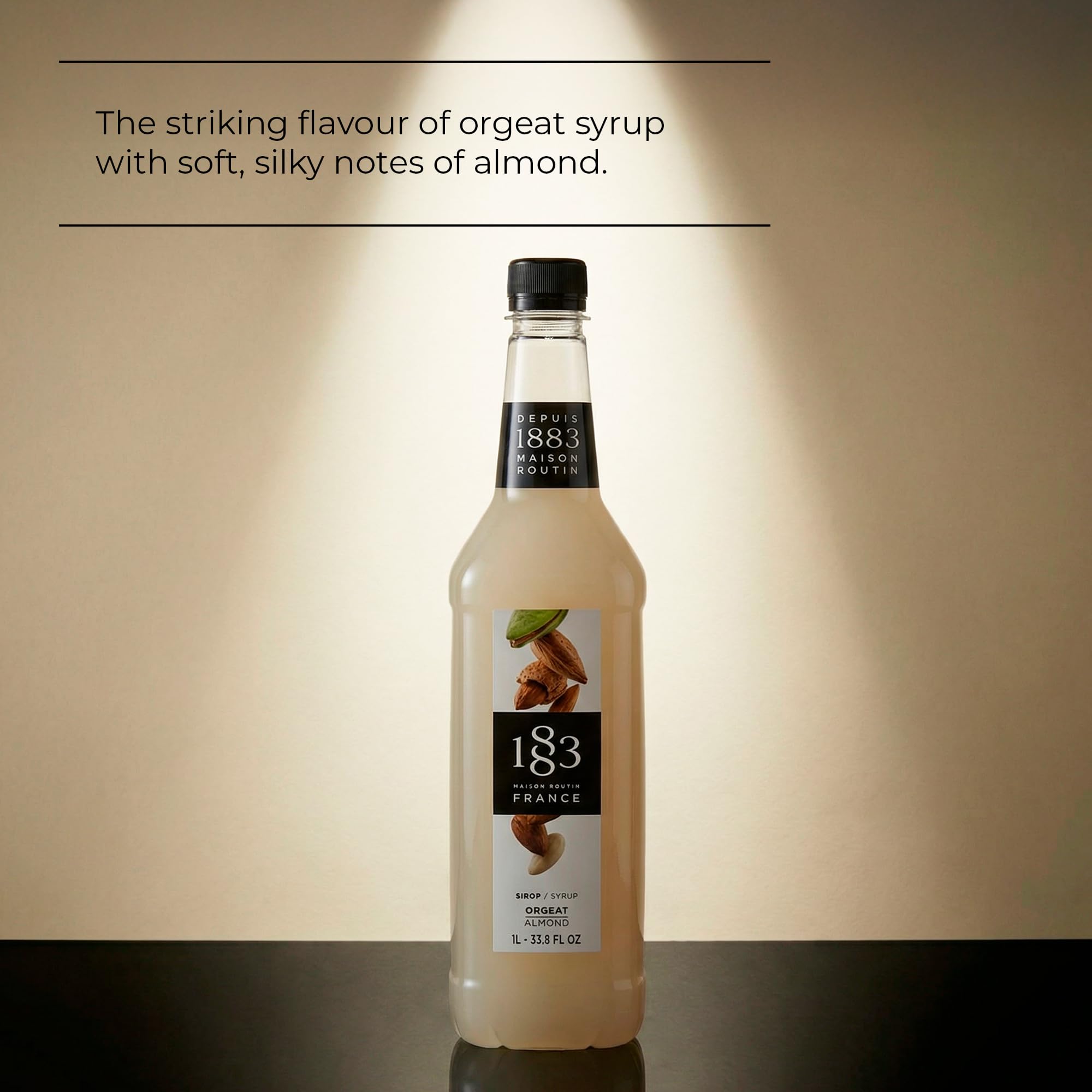 1883 MAISON ROUTIN Premium Almond Syrup - 1L PET Bottle for Coffee, Cocktails, Desserts | Vegan, Natural Flavour 2