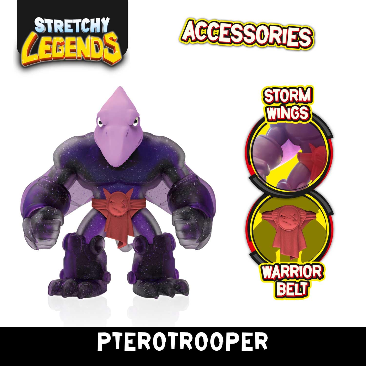 CRAZE Legends Stretchy Pterotrooper Action Figure - Stretchy Dinosaur Toy with Slime, 3 Accessories 3