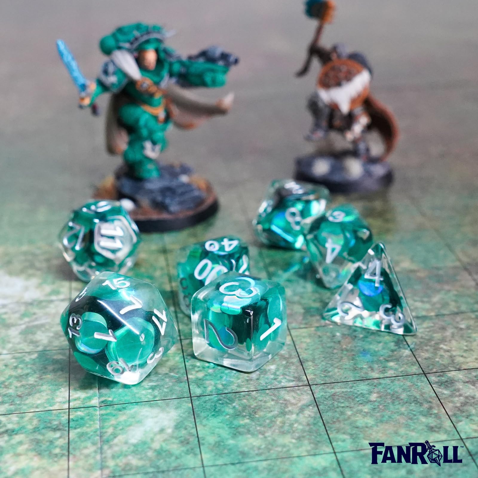 Metallic Dice Games Mermaid Scales 16mm Resin Polyhedral RPG Dice Set | 7 Pieces 6