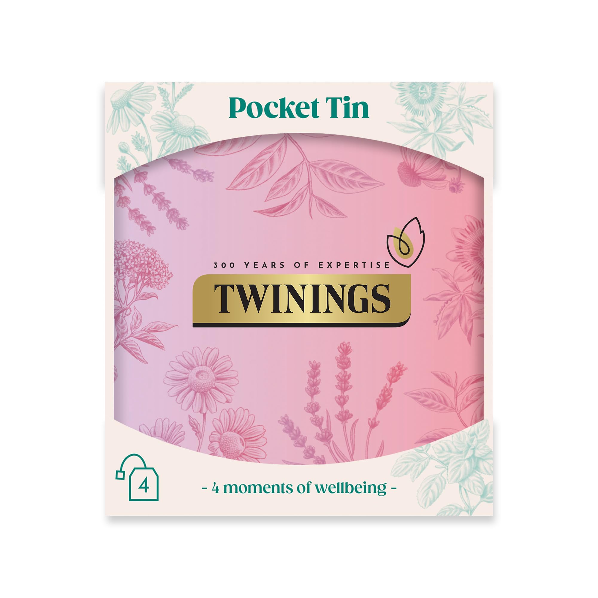 Twinings Festive Limited Edition 4 Pocket Tea Tin with Superblends Sleep and Glow