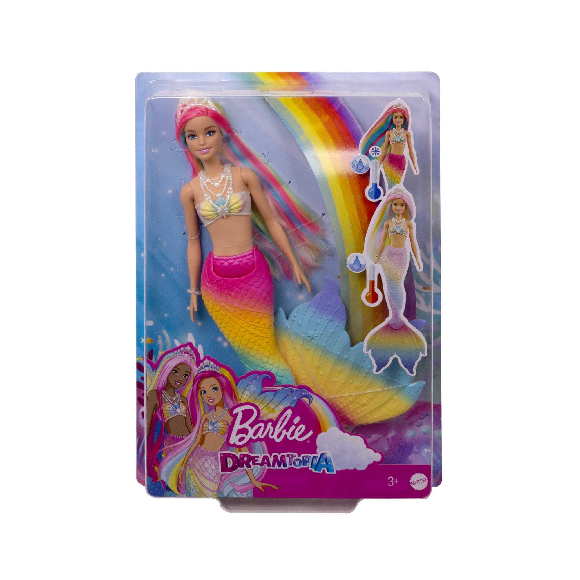 Barbie Dreamtopia Rainbow Magic Mermaid Doll - Water-Activated Color Change Feature, Ages 3 to 7 7