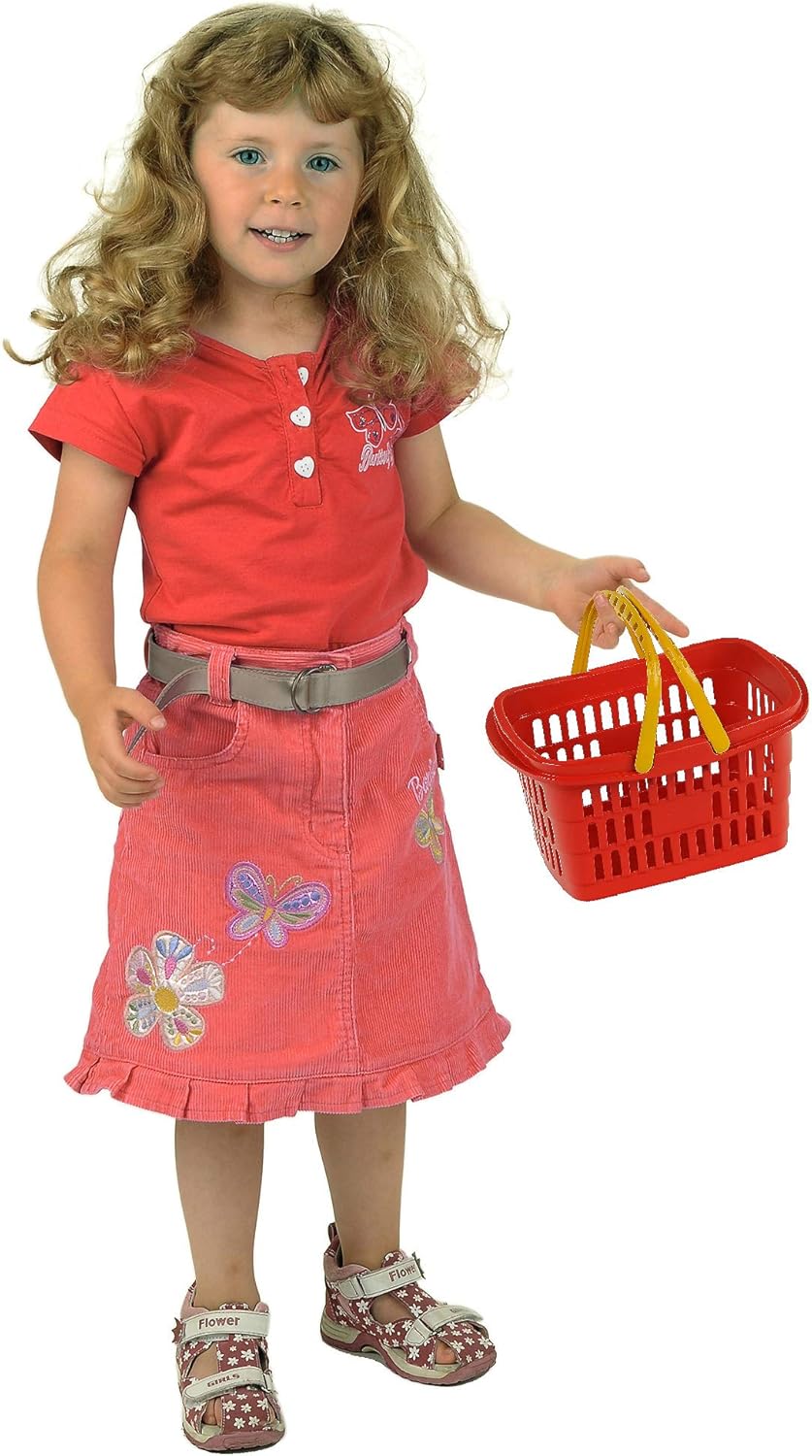 Theo Klein Pretend Play Shopping Basket for Kids - Durable Plastic Toy Grocery Bag with Handle, Multicolored 3