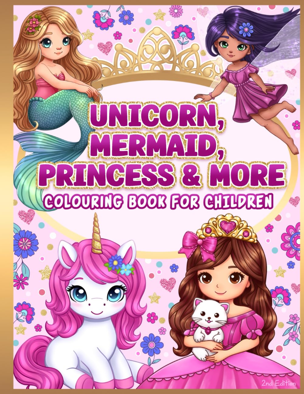 BJB Publishing Colouring Book for Girls: Unicorn, Mermaid, Princess & More | Paperback
