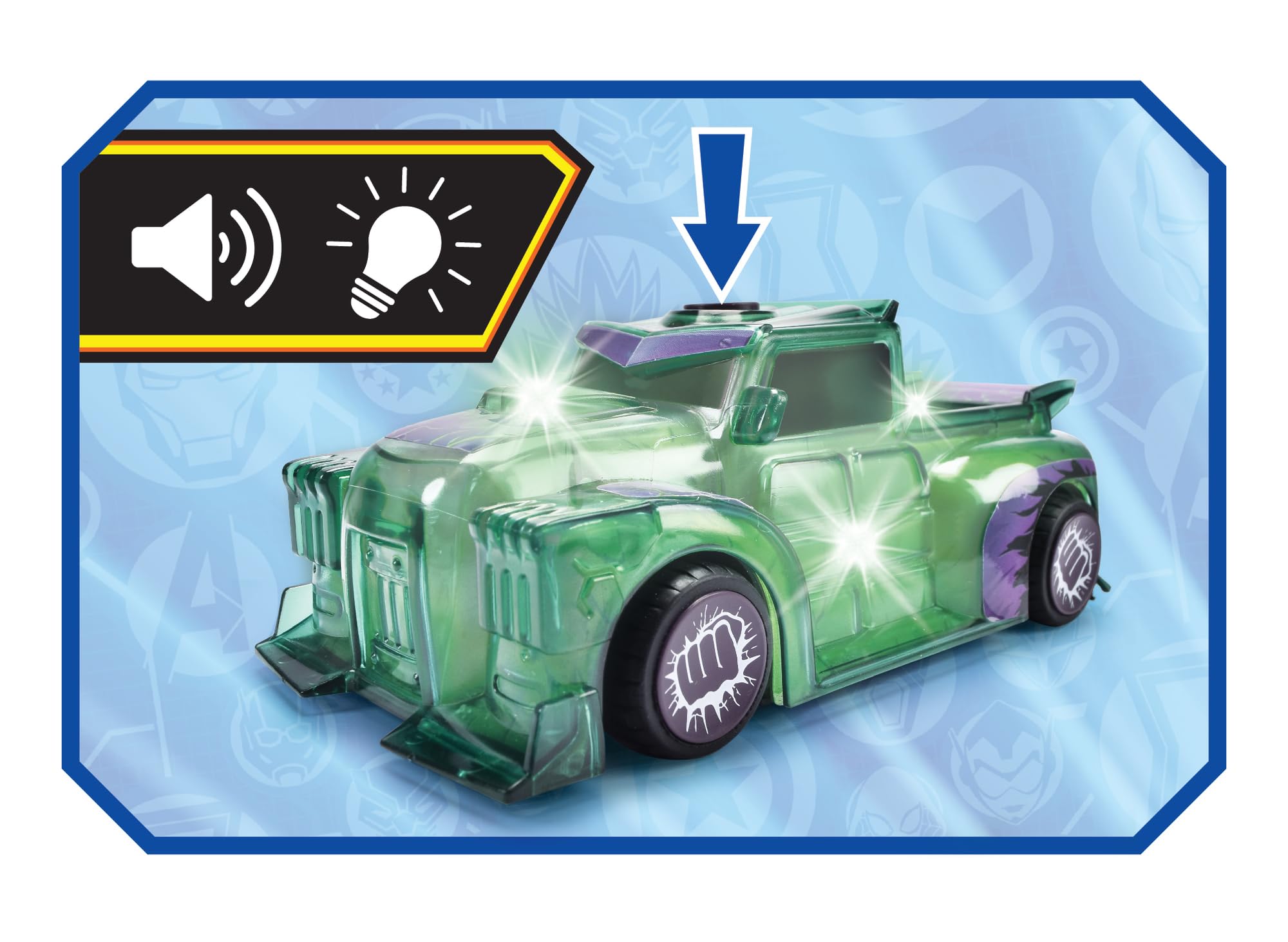 Jada Marvel Light Hero Hulk 1:32 Scale Vehicle - Light-Up & Sound Effects