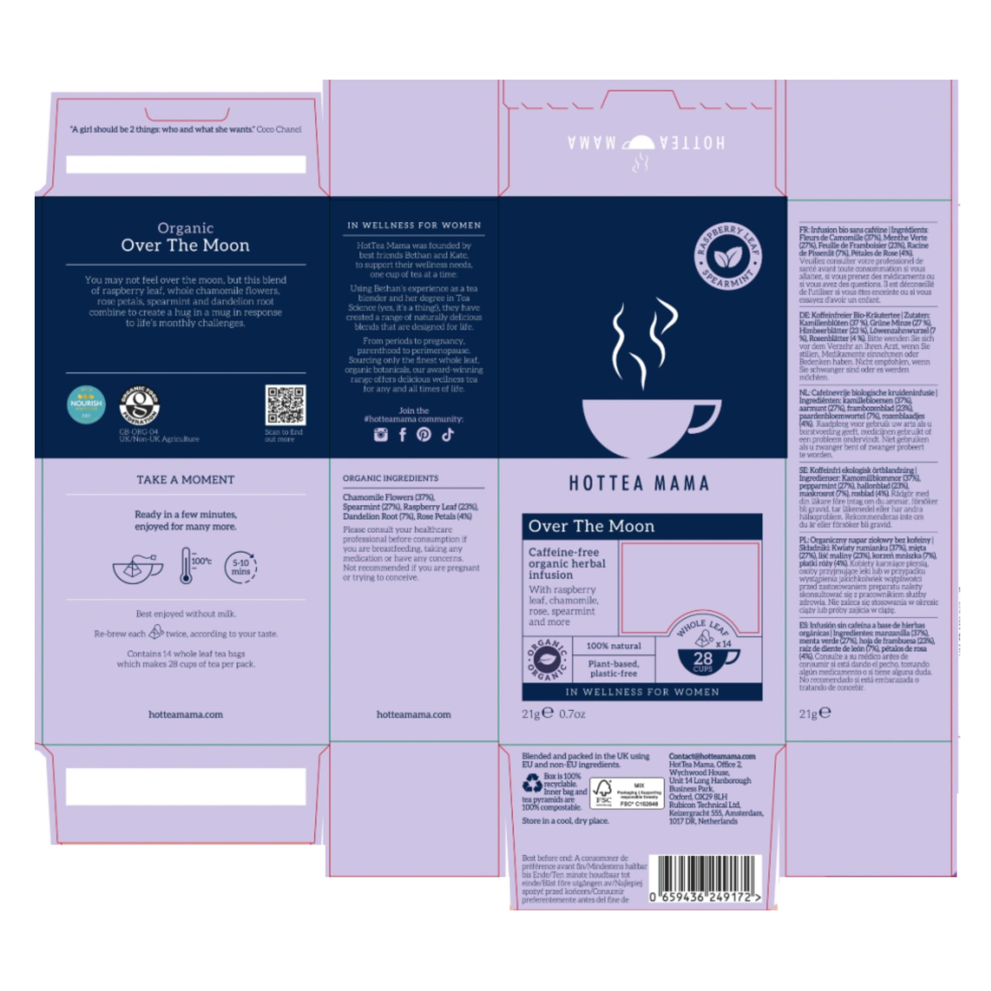 HOTTEA MAMA Over The Moon Organic Period Support Herbal Tea - Cramp Relief & Hormone Balance 9