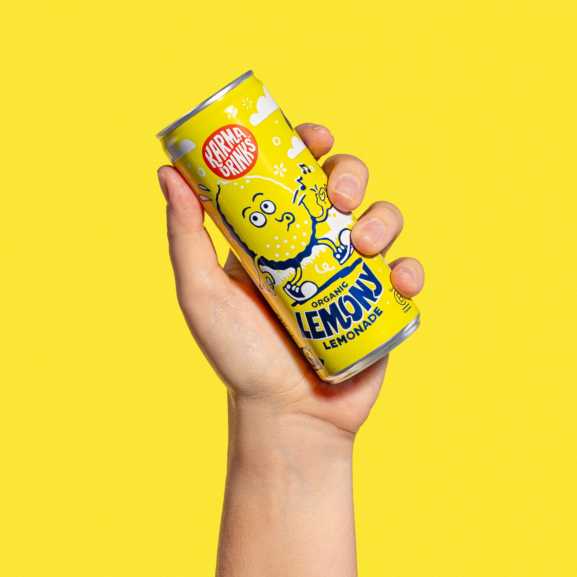 Karma Drinks Lemony Lemonade - Natural Fizzy Soft Drink (4 x 250ml Cans) 9
