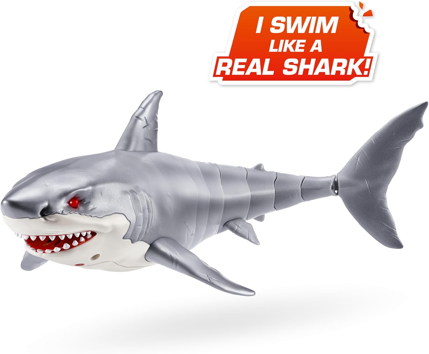 Robo Alive Great White Shark Series 1 by ZURU - Water-Activated Robotic Shark with Light-Up Eyes 7