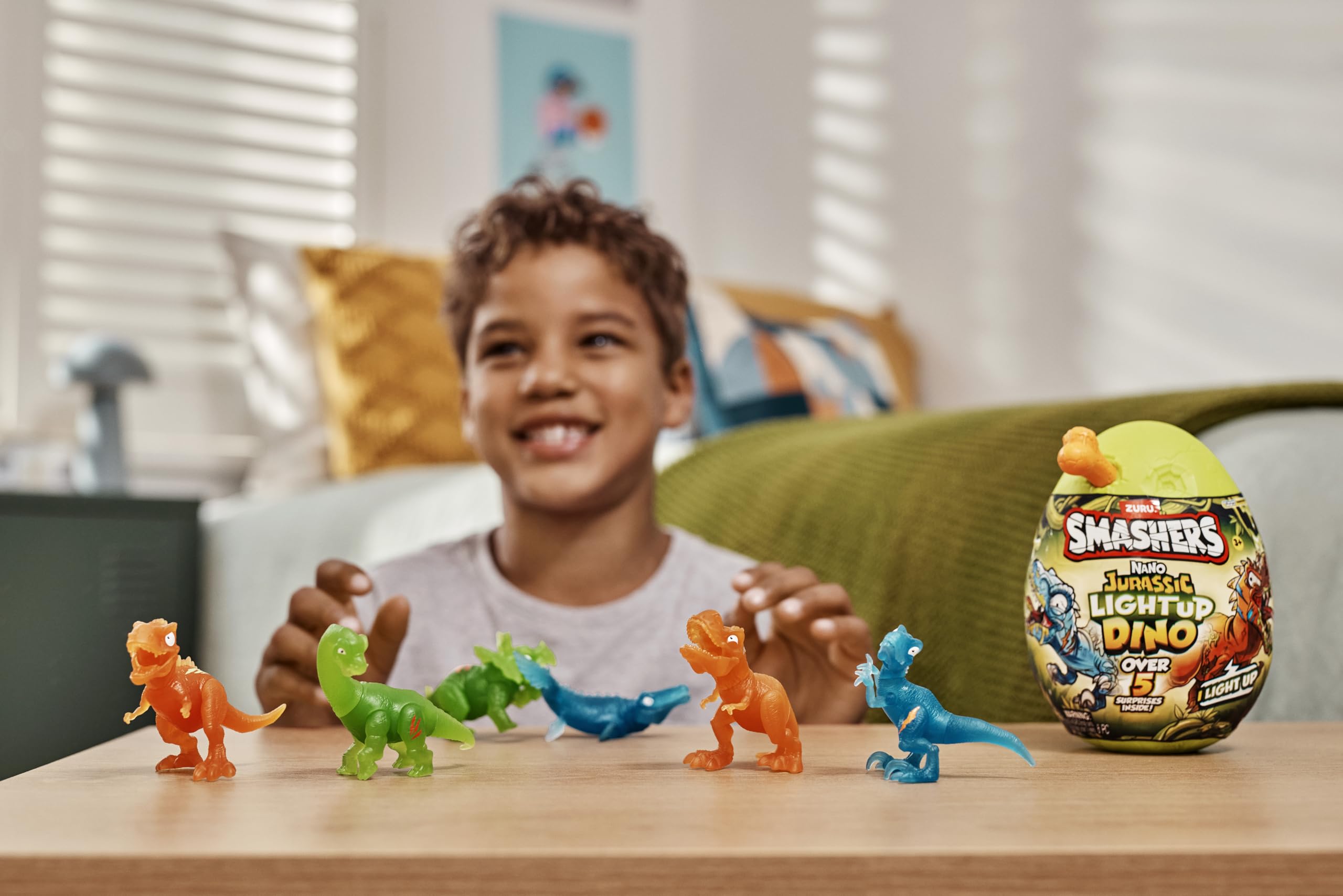 Smashers Nano Jurassic Light Up Dino by ZURU - Glow in the Dark Collectible Dinosaur Toys for Kids 4