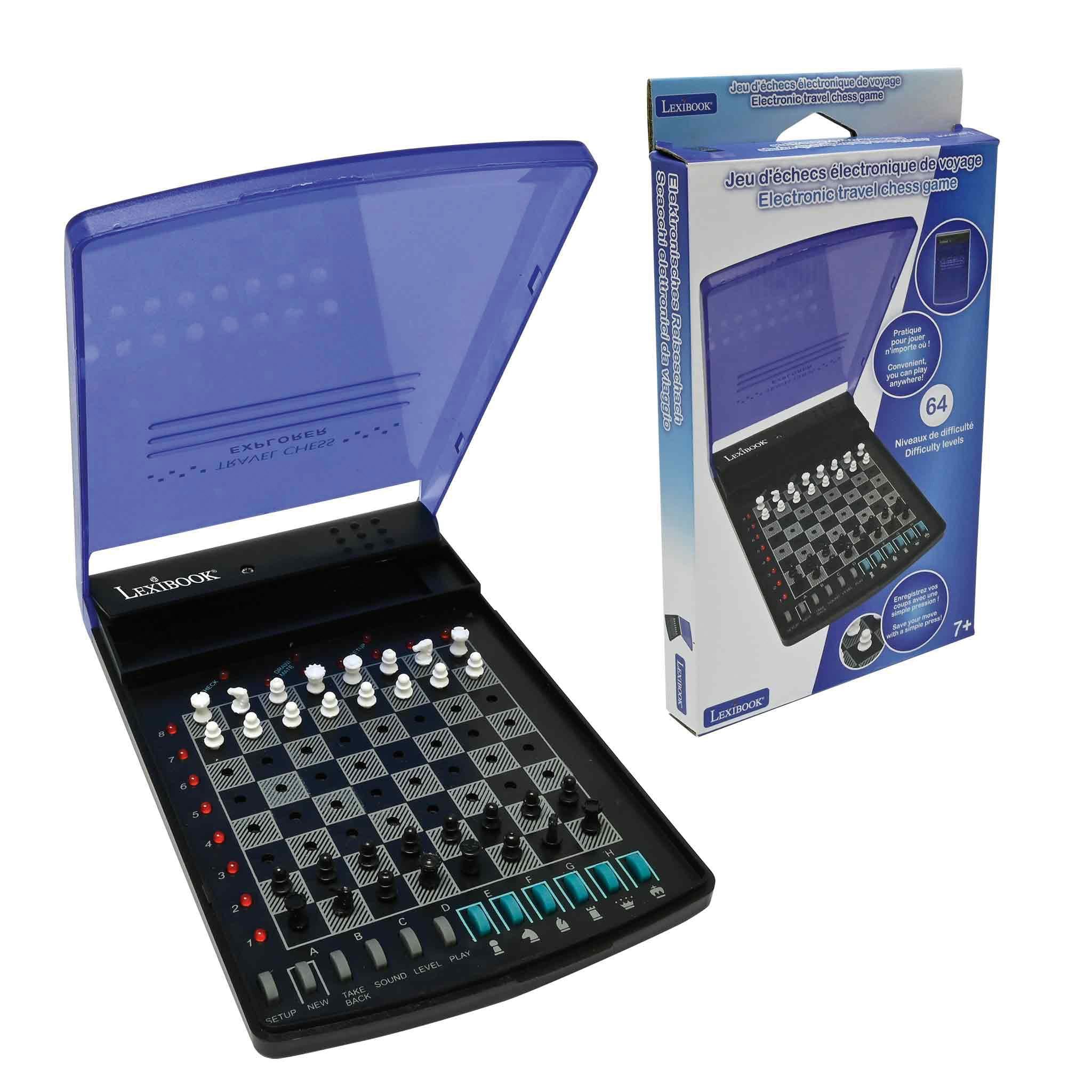 LEXIBOOK Electronic Travel Chess Set with 32 Pieces and 64 Difficulty Levels