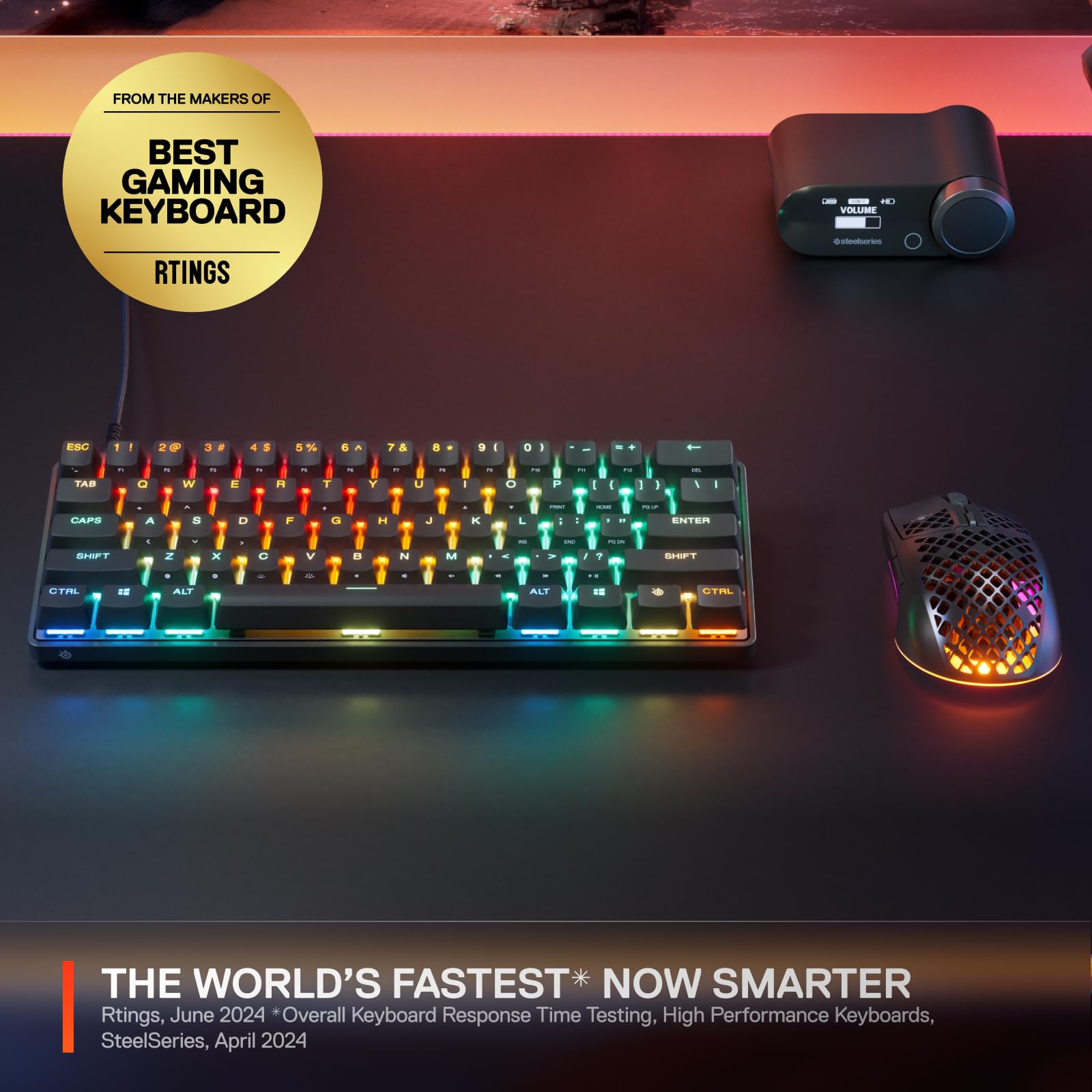 SteelSeries Apex Pro Mini Gen 3 - 60 Percent Gaming Keyboard | Adjustable Hall Effect Switches | Rapid Trigger
