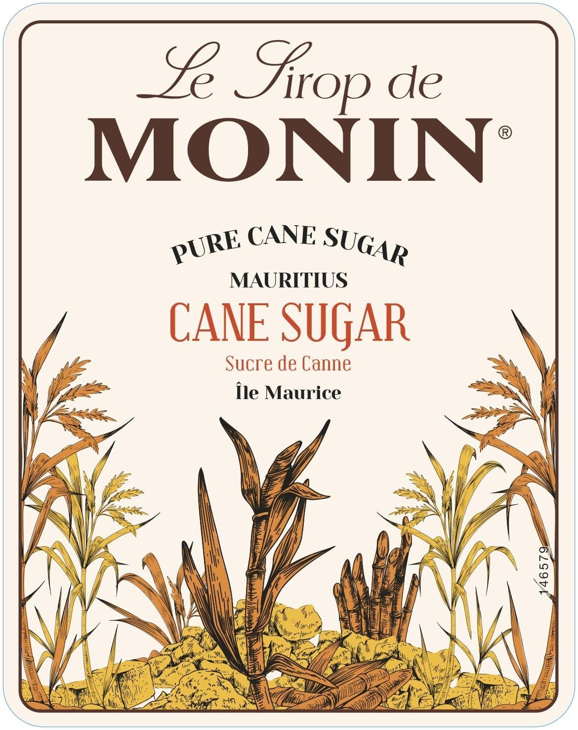 Monin Premium Pure Cane Sugar Syrup - Rich Silky Texture | 1L PET Bottle | Vegan, Halal, Kosher
