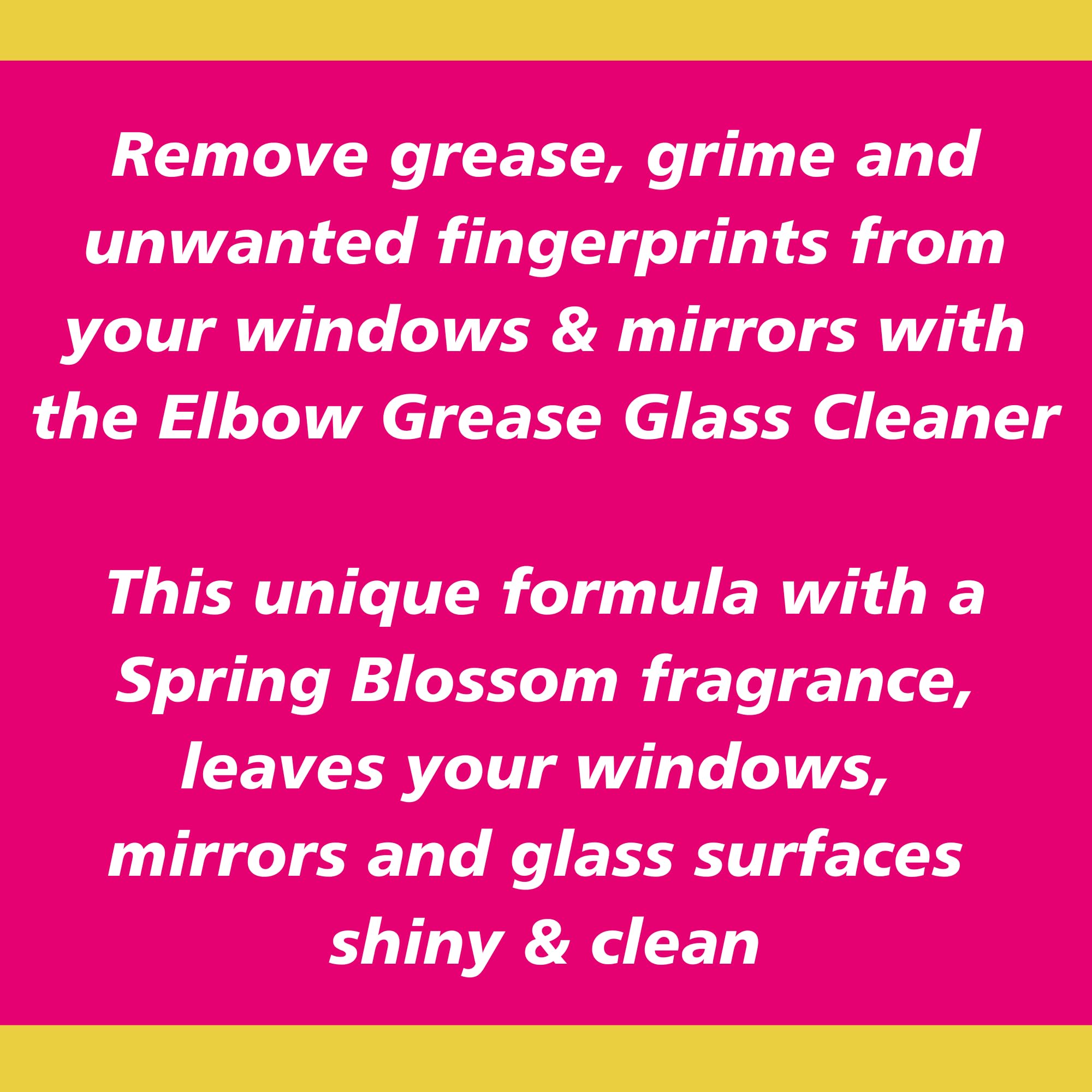 Elbow Grease Pink Glass Cleaner - Streak Free Shine | Spring Blossom Scent | 500ml Spray 5