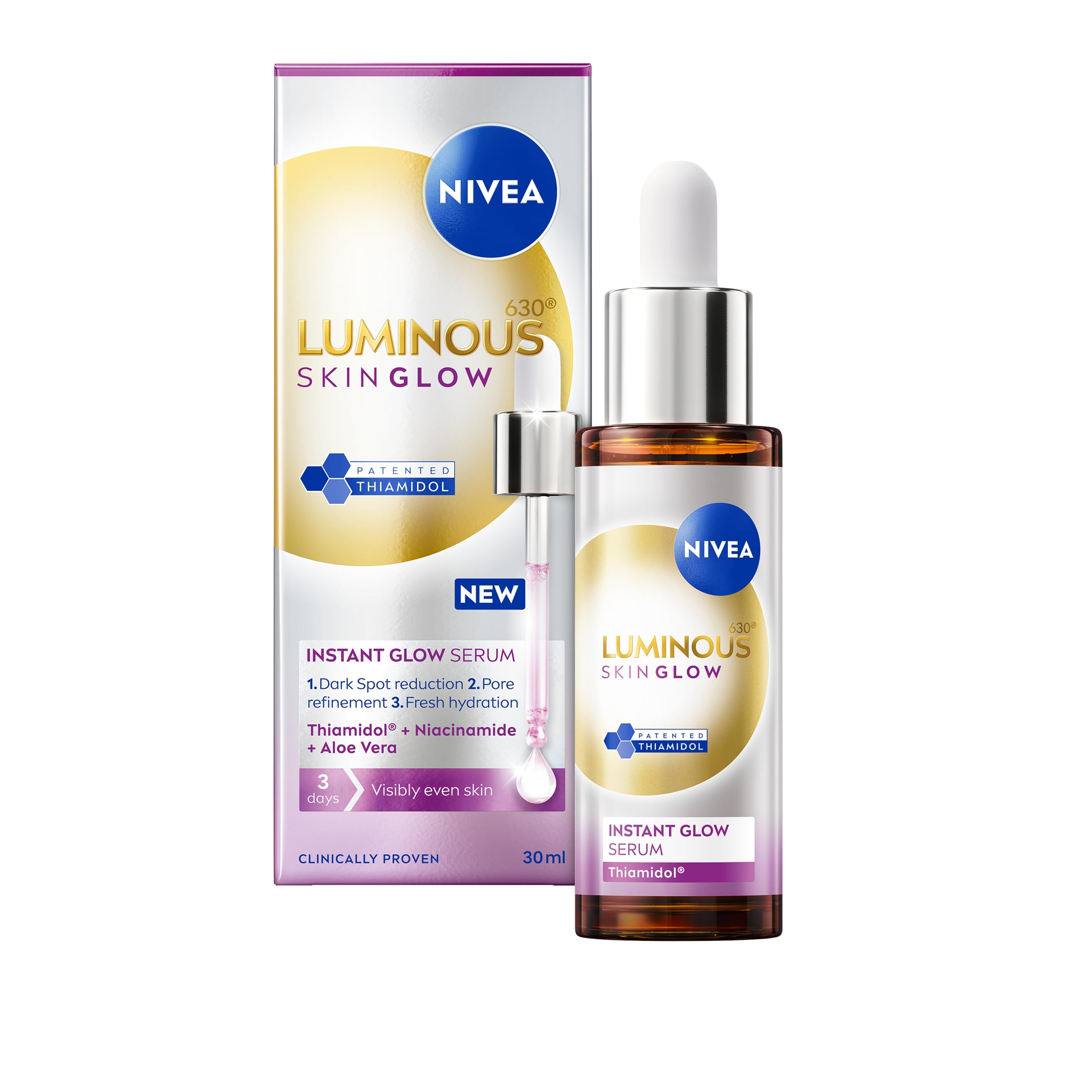 NIVEA Luminous 630 Even Glow Serum - Dark Spot Correction & Pore Refinement | 30ml