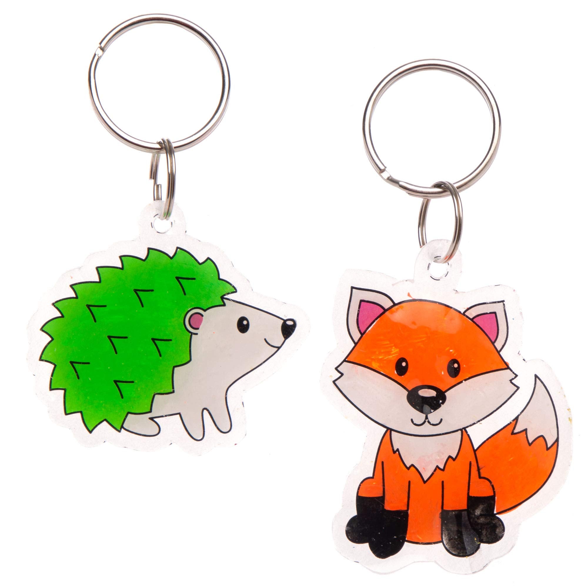 Baker Ross AW870 Woodland Animal Super Shrink Keyrings Craft Kit 8