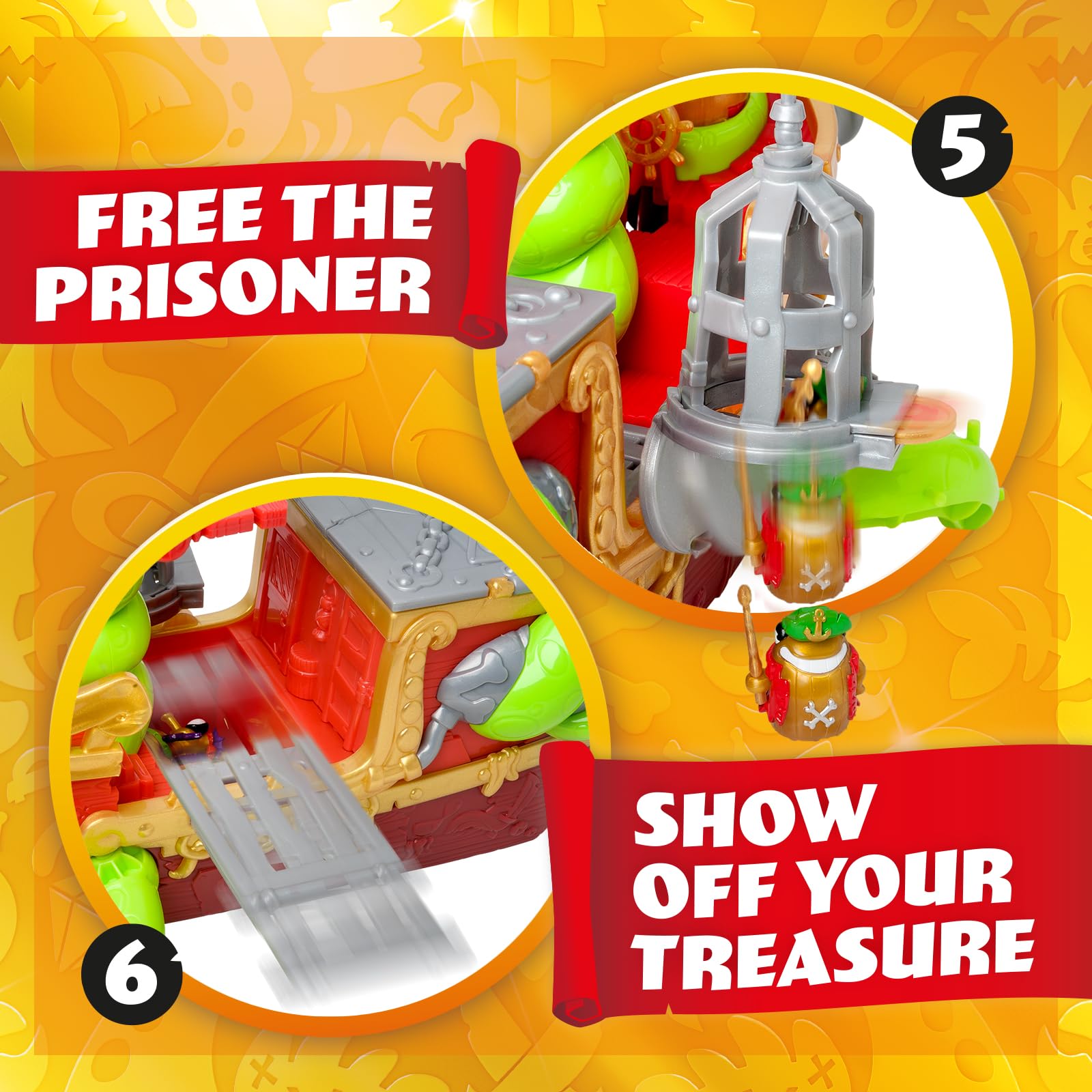 PIRATIX Kraken Ship Pirate Playset - Action-Packed Adventure with Exclusive Figures 4