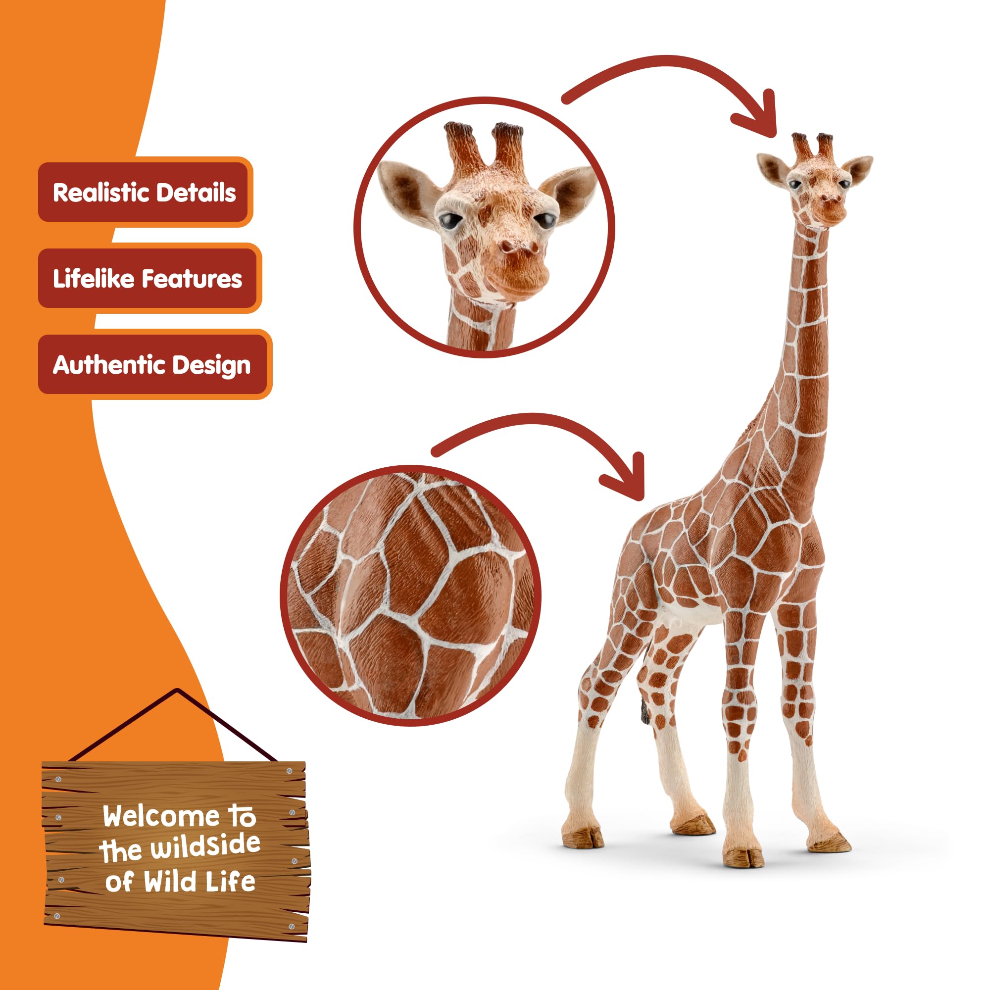 Schleich 14750 Wild Life Female Giraffe - Realistic Animal Figure for Kids 3+ 6