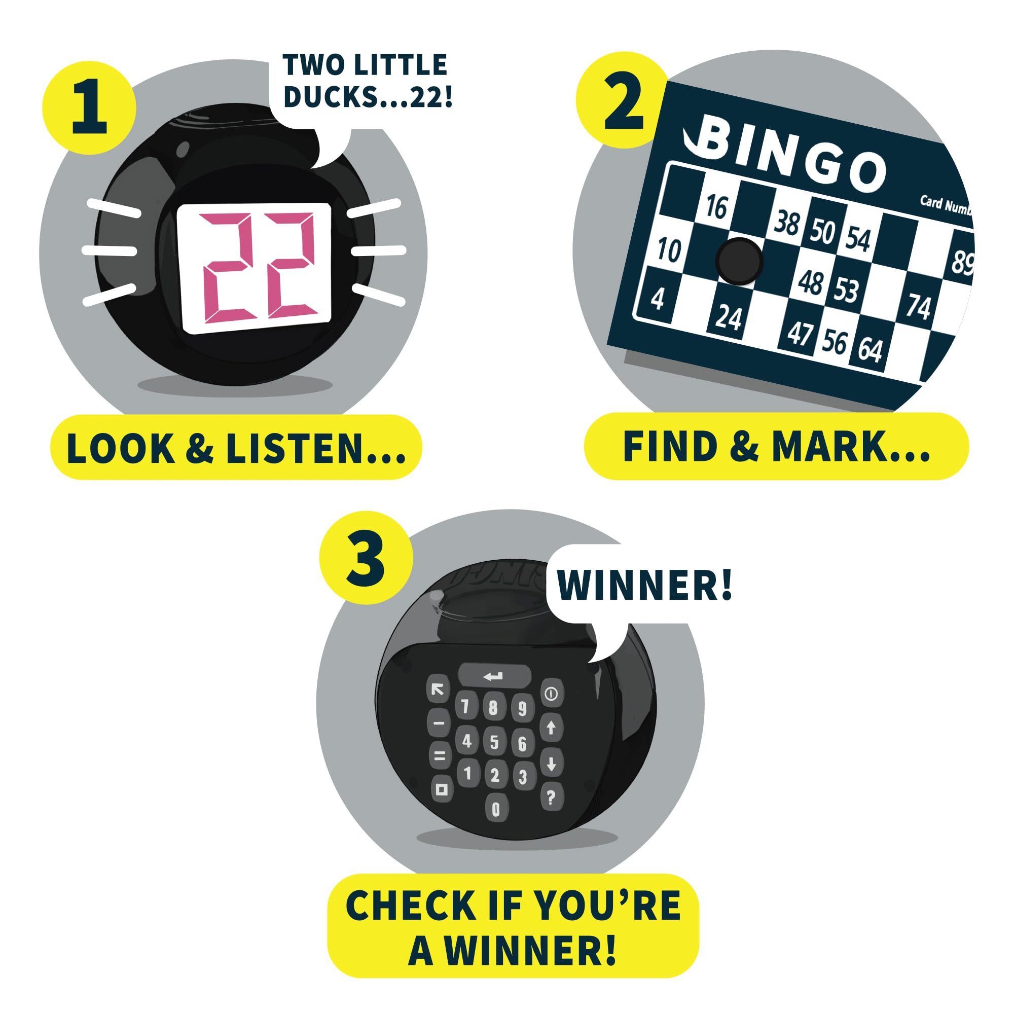 Ideal Deluxe Electronic Bingo Game with 7 Variations, Illuminated Screen & 100 Cards