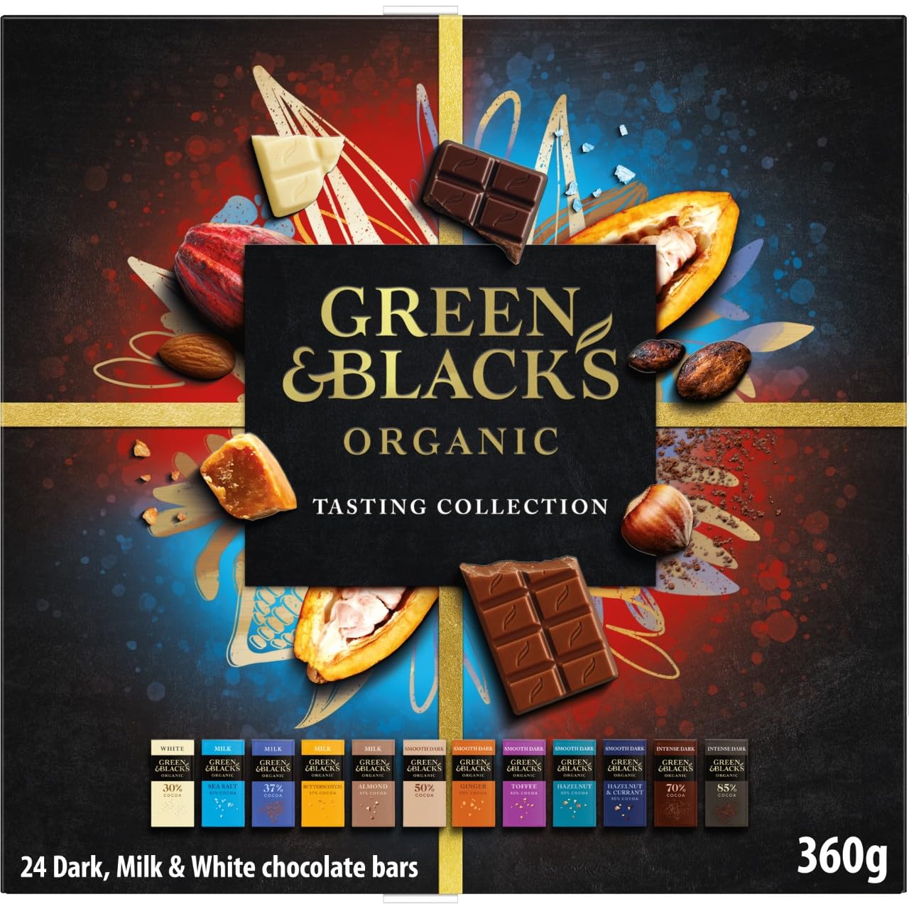 Green & Black's Organic Tasting Collection - Assorted Miniature Chocolate Bars (24 Pack)