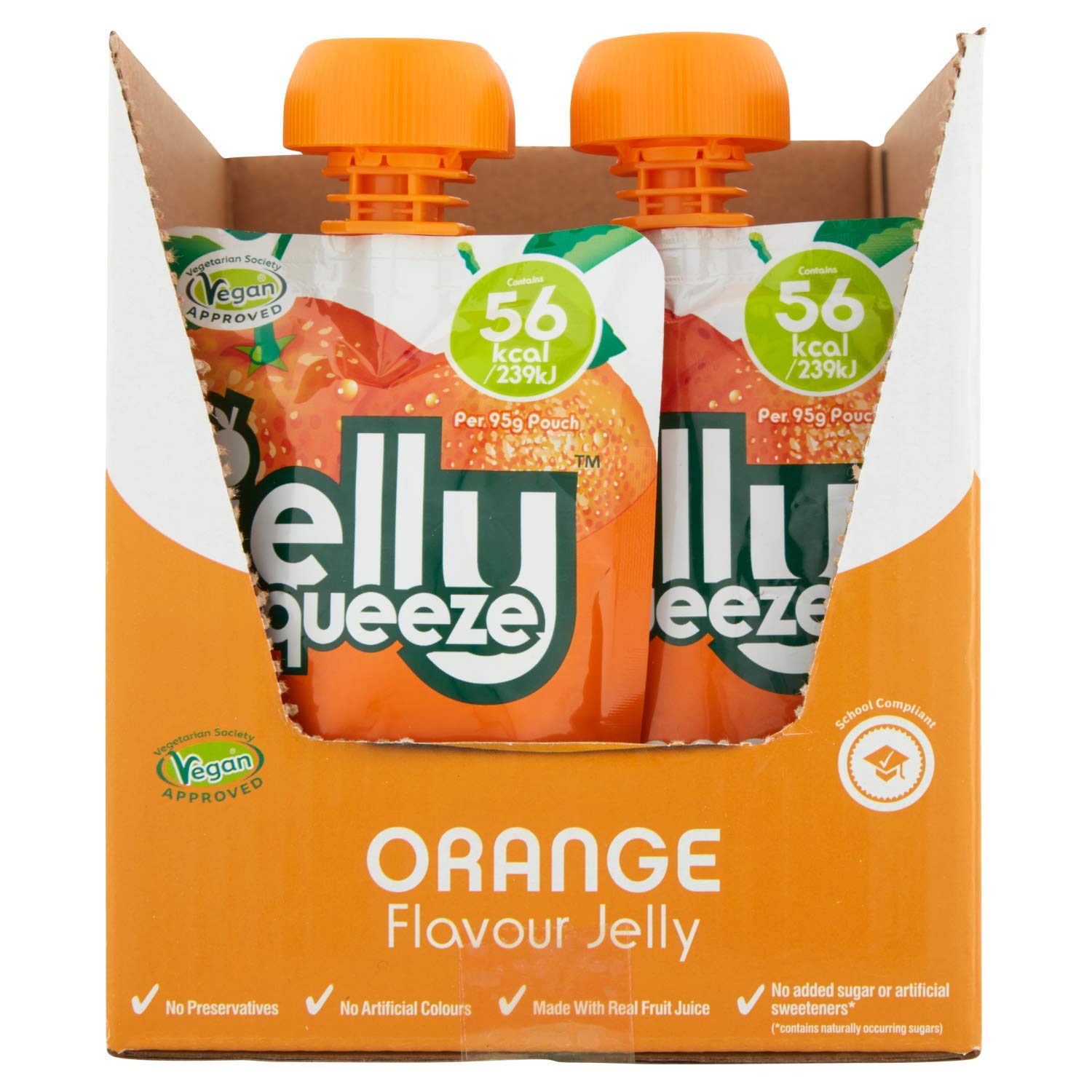 JellySqueeze - Orange Flavour Jelly Pouches, 16 x 95g 7