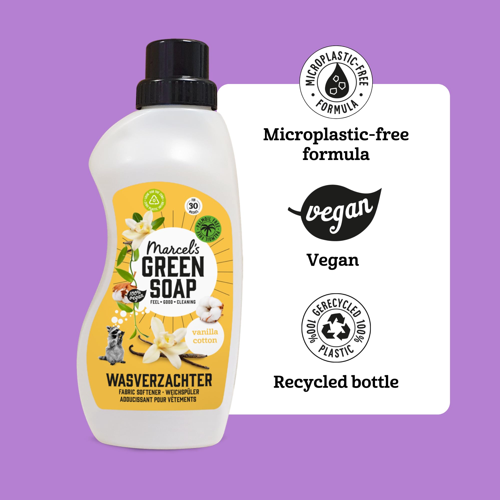 Marcel's Green Soap - Vanilla & Cotton Fabric Conditioner (900ml)