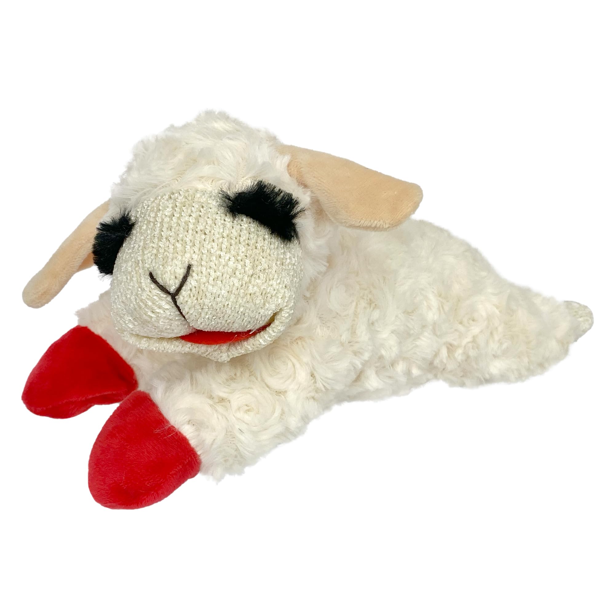 Multipet Lambchop Plush Dog Toy - Soft Cuddly Squeaky Toy for Small/Medium Breeds | 10 Inch