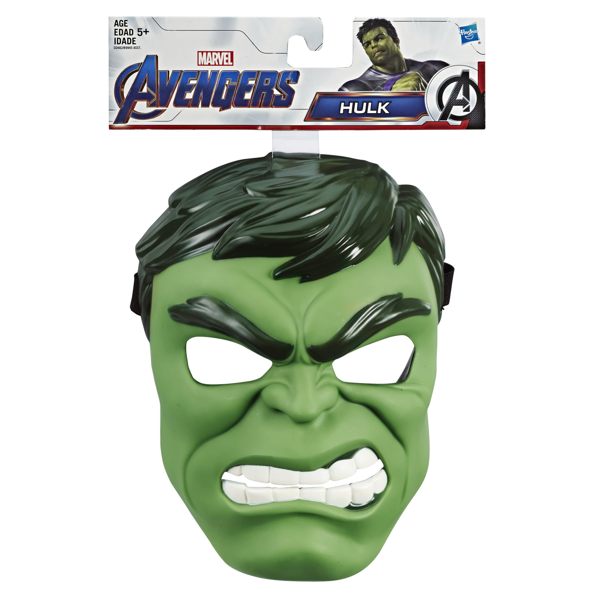 Marvel Hulk Roleplay Mask - Green Plastic, Adjustable Strap, Ages 5+ | Hasbro 2