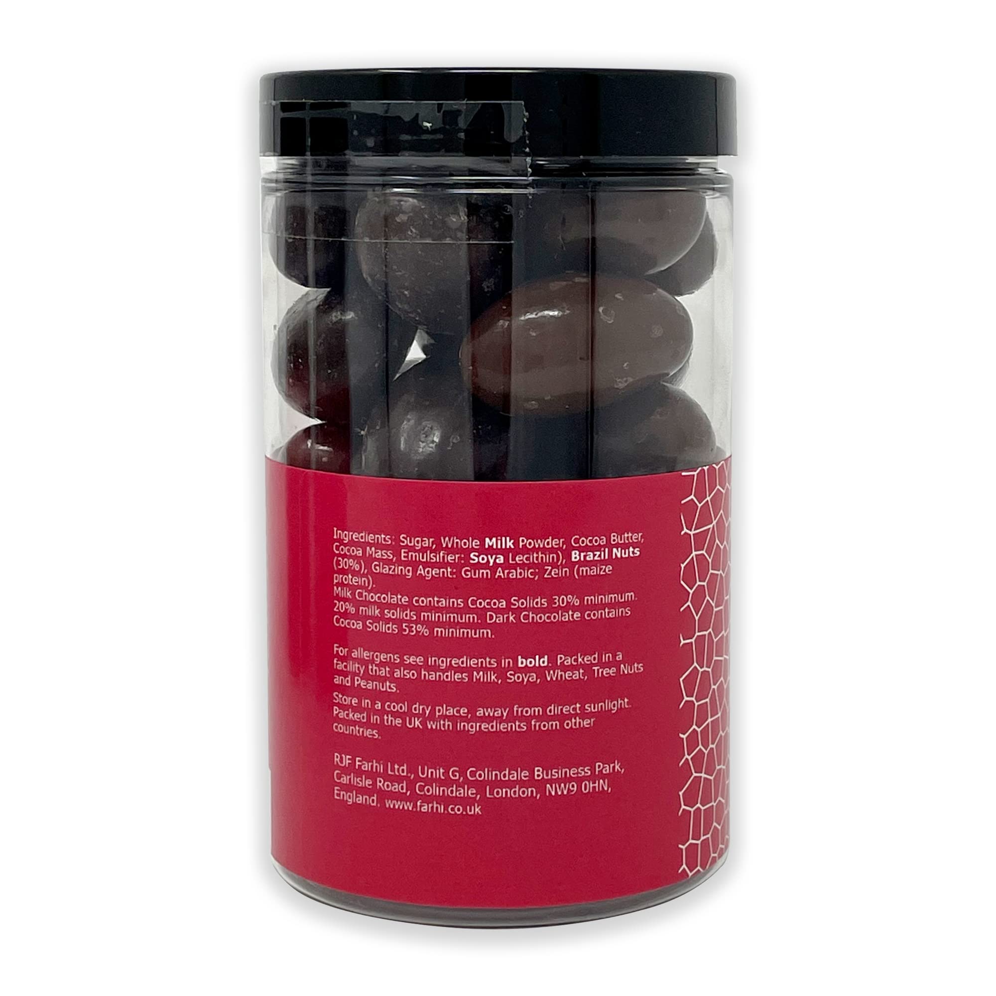 Rita Farhi Milk and Dark Chocolate Covered Brazil Nuts Gift Jar | 290g | Vegetarian