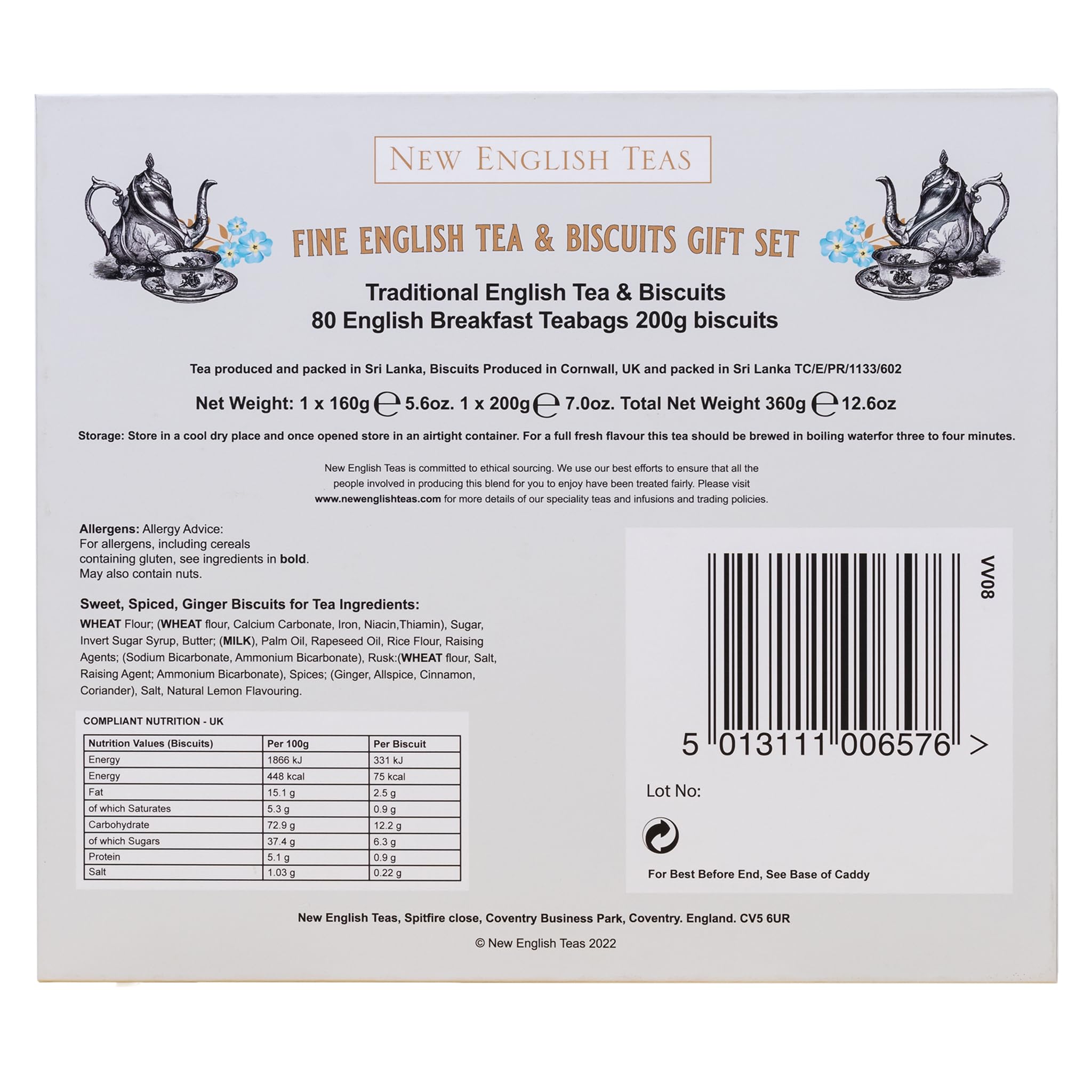 New English Teas - Vintage Victorian Tea & Biscuits Gift Set 10