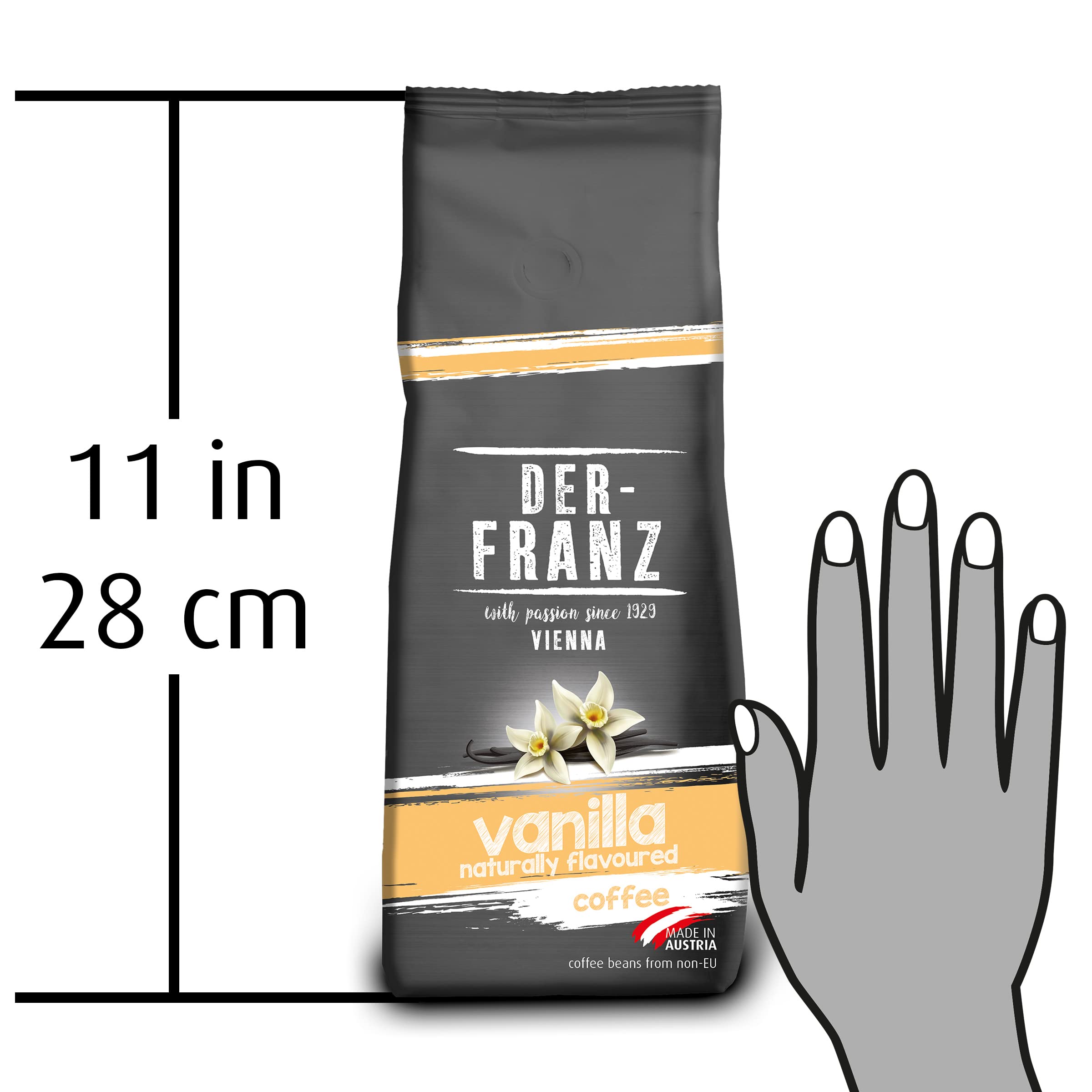 Der-Franz Coffee Flavoured with Natural Vanilla, Ground, 2 x 500 g
