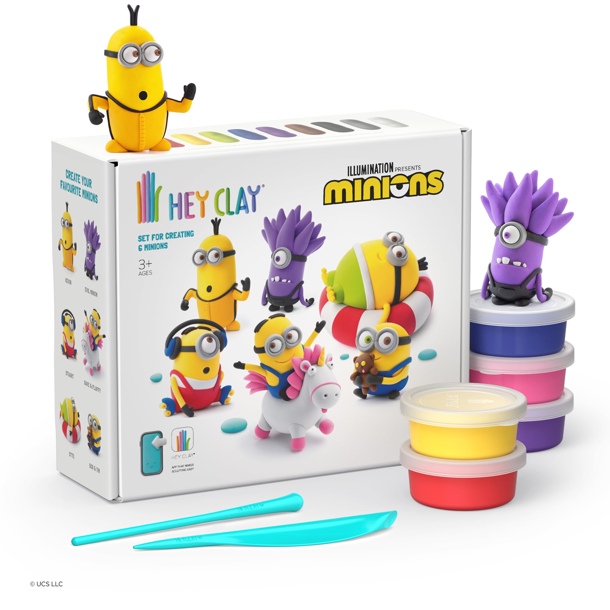 HEY CLAY Minions Set - 15 Cans Air Dry Clay with Sculpting Tools | Ages 3+ 1