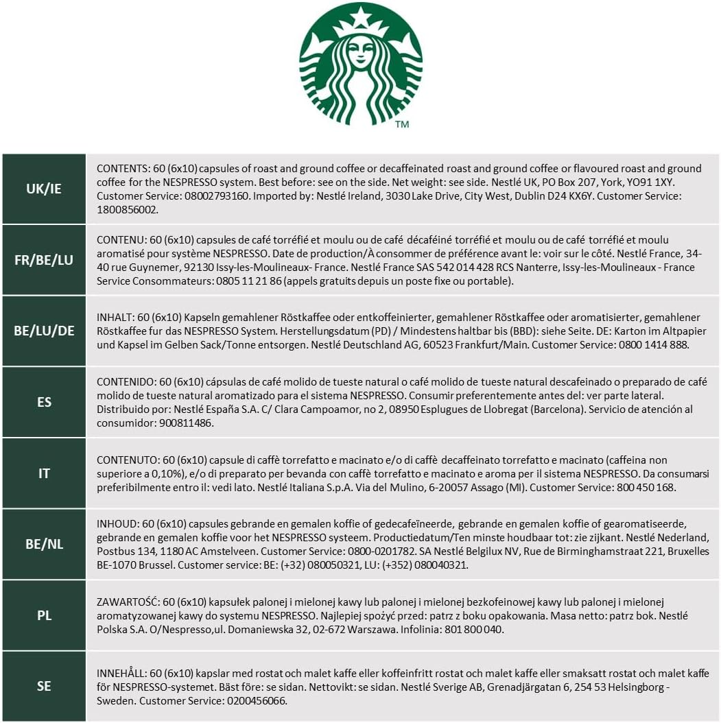 STARBUCKS - Breakfast Blend Medium Roast Coffee Capsules, 60 Capsules (6 x 10) for Nespresso Machines 7